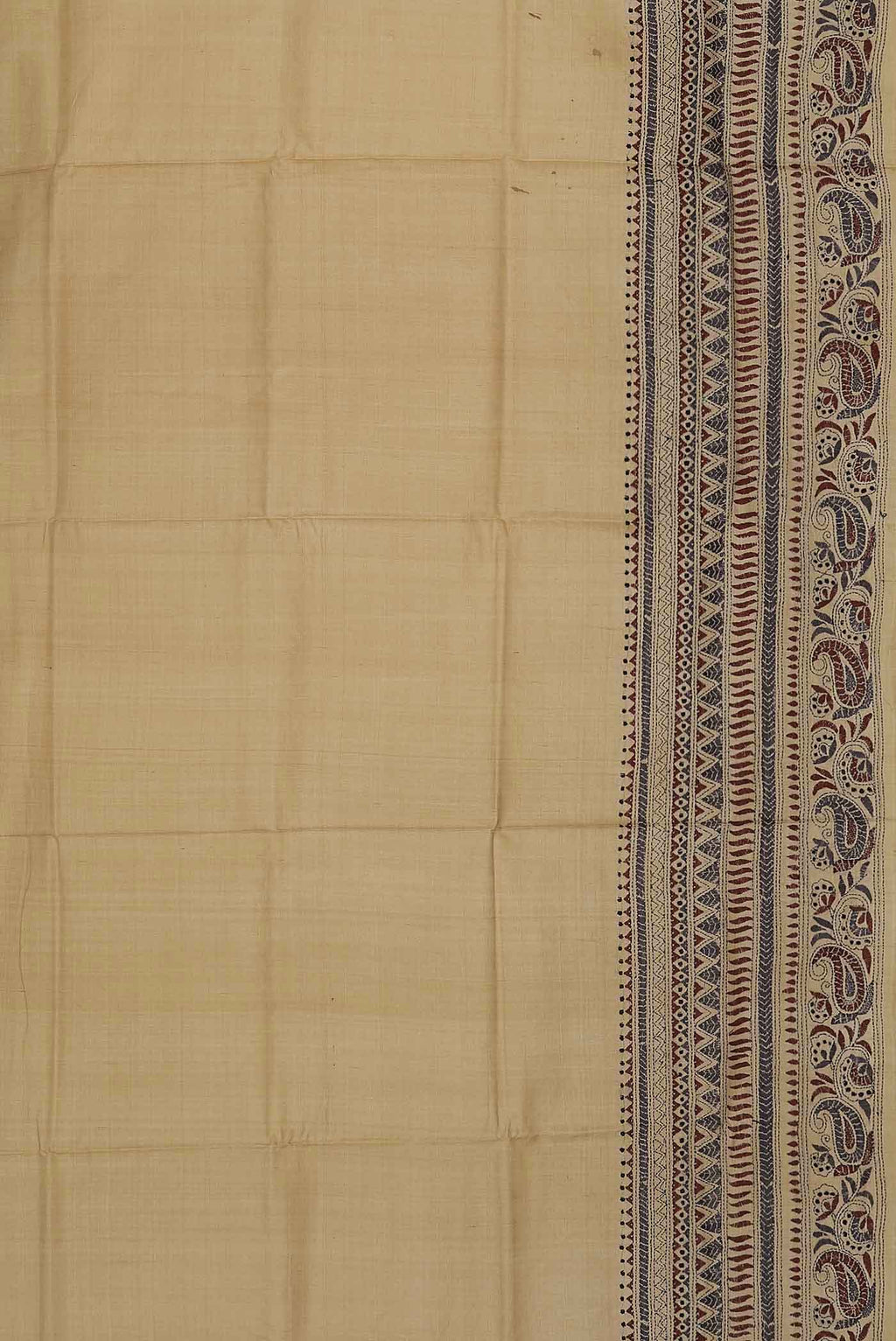 Beige Bhagalpuri Tussar Silk Saree