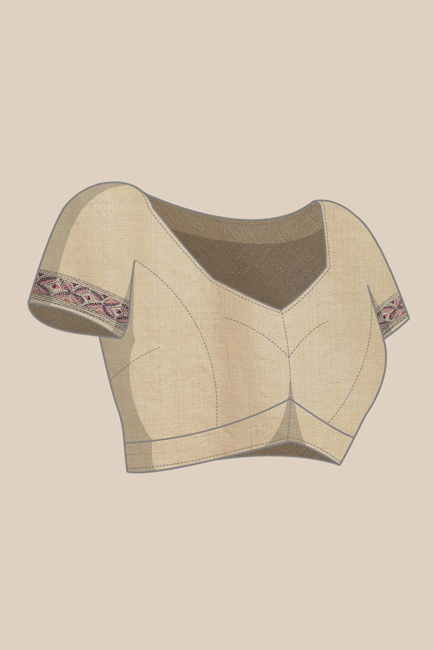 Beige Bhagalpuri Tussar Silk Saree