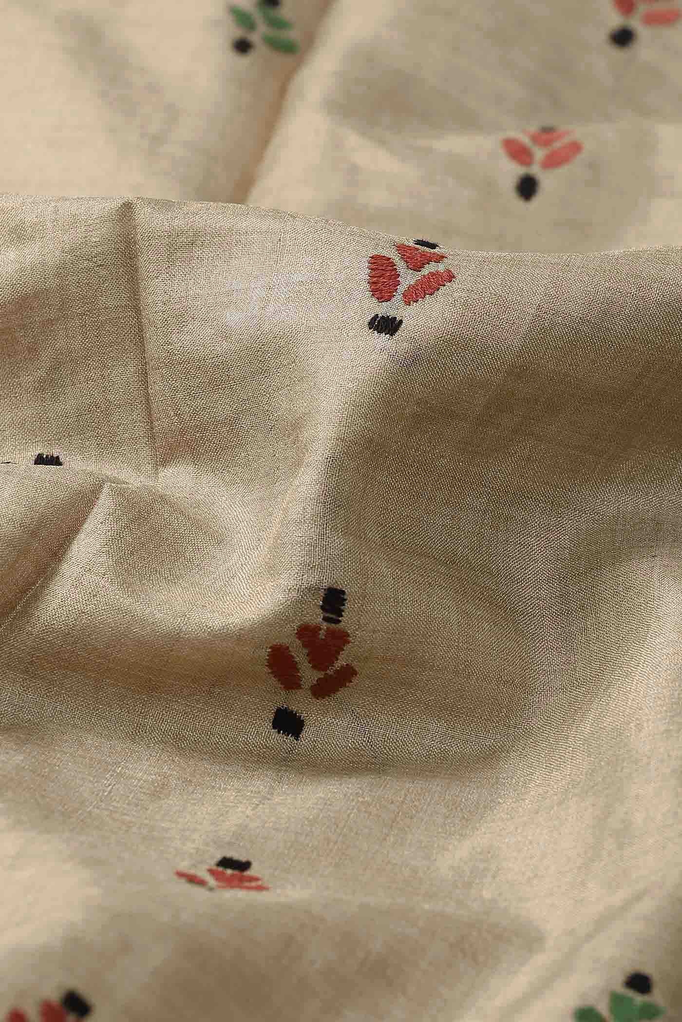 Beige Bhagalpuri Tussar Silk Saree