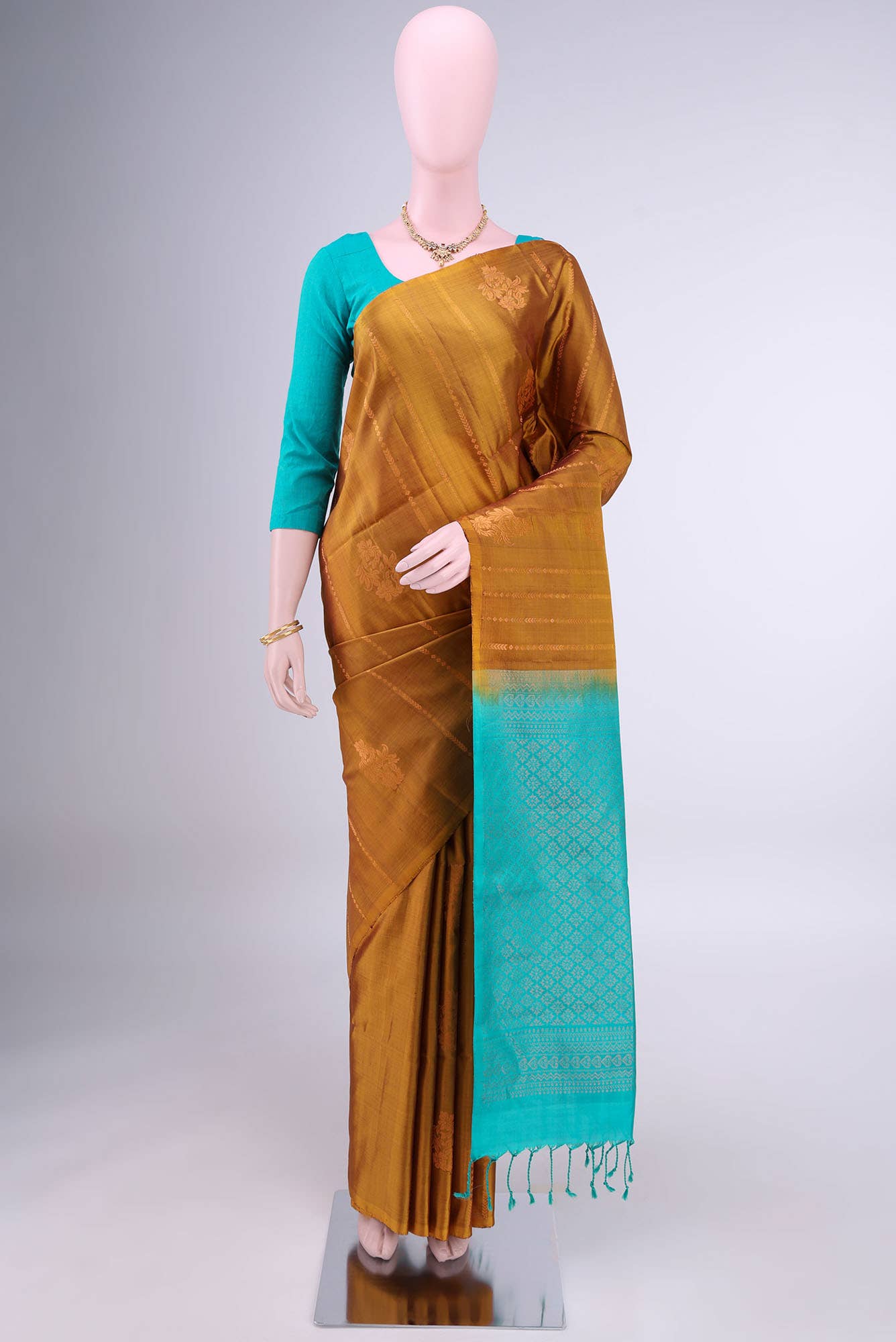 Golden Coimbatore Cotton Saree