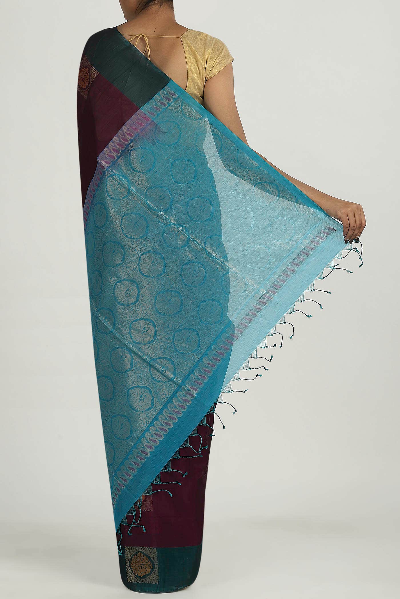 Purple Silk Cotton Saree