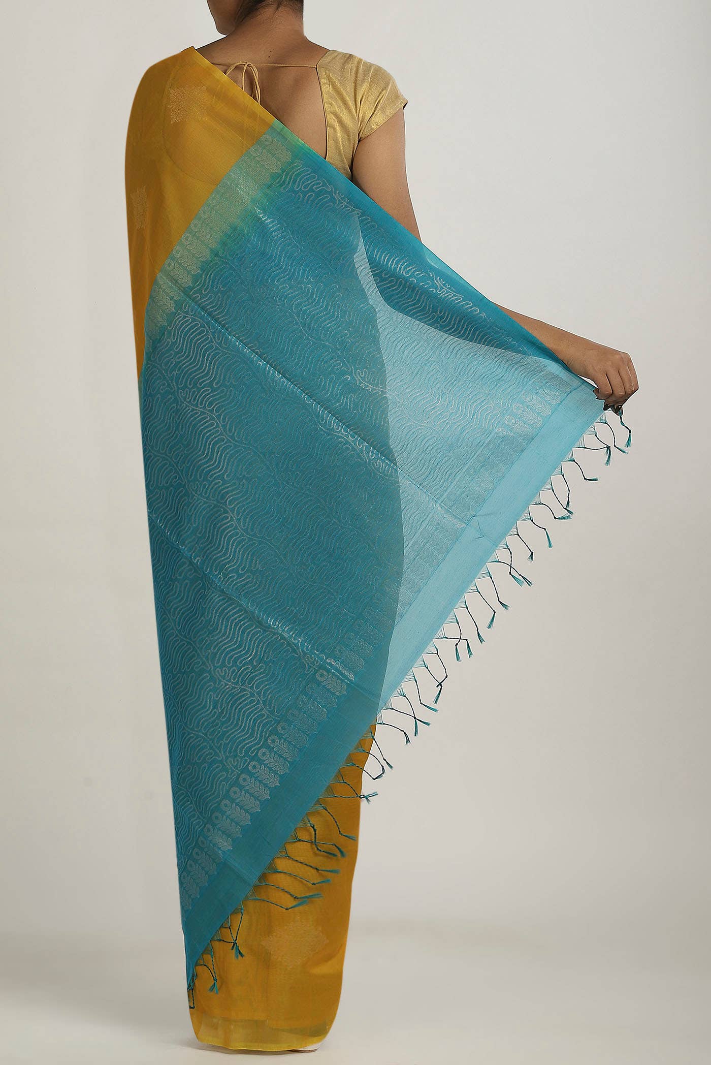 Yellow Silk Cotton Saree