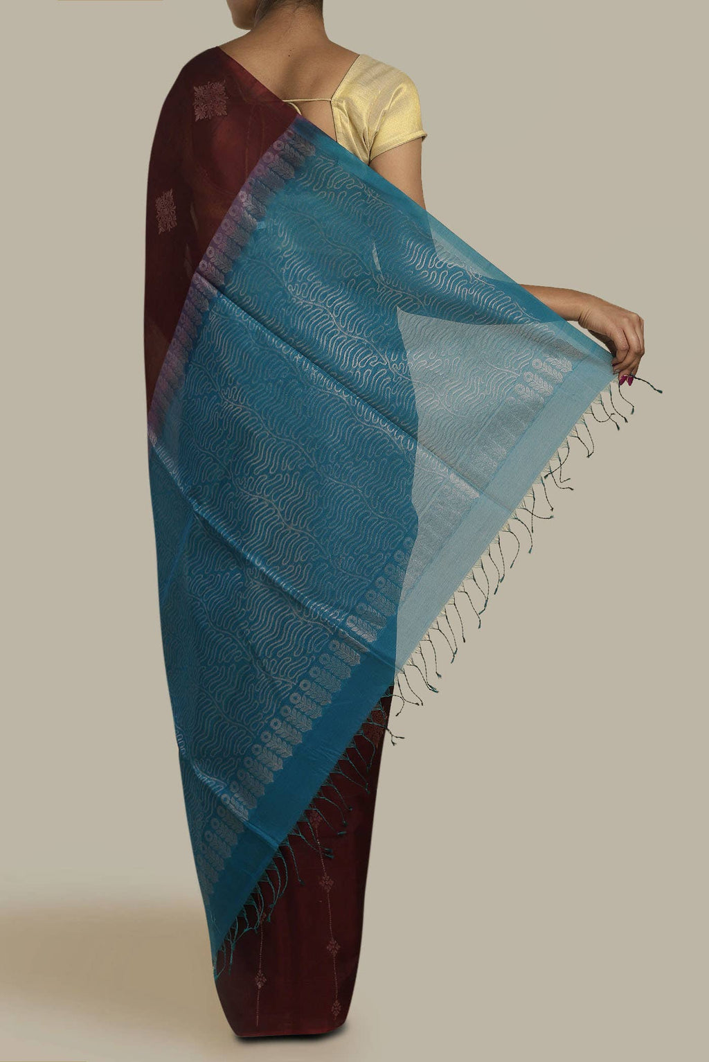 Brown Silk Cotton Saree