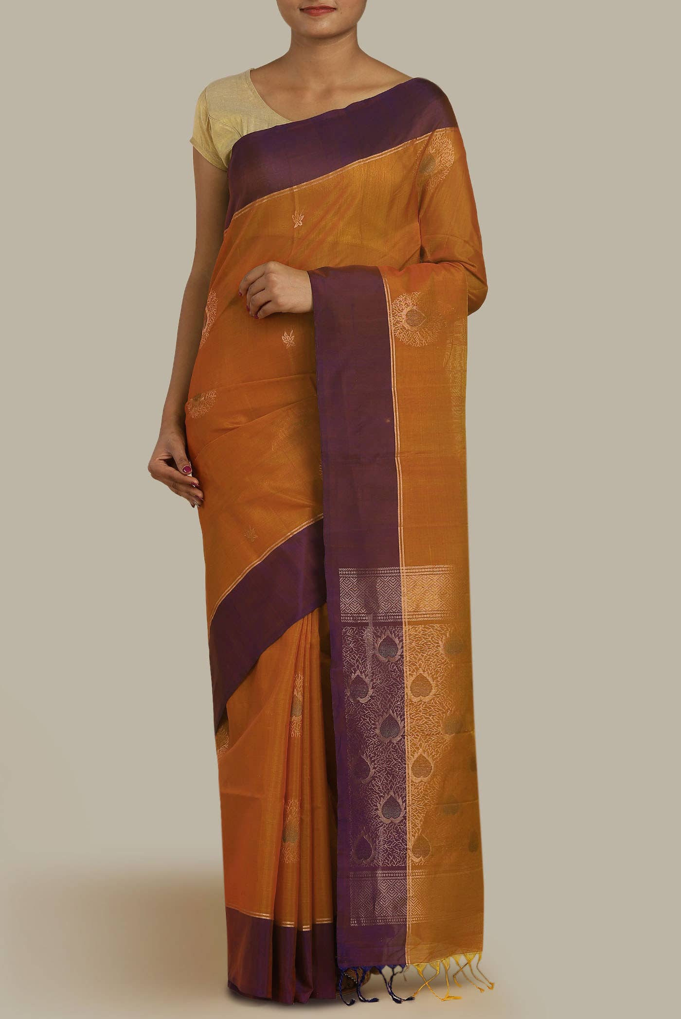 Mustard Silk Cotton Saree