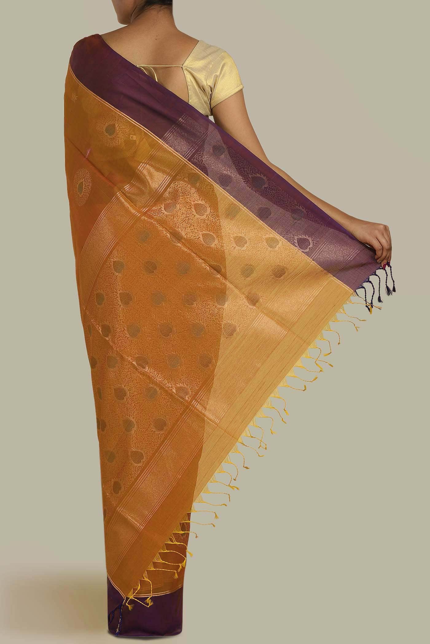 Mustard Silk Cotton Saree