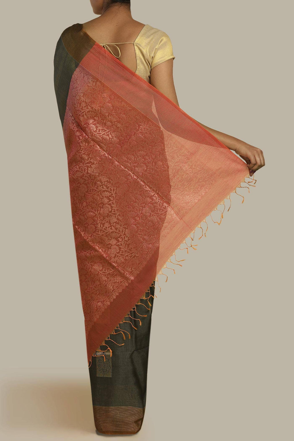 Grey Silk Cotton Saree
