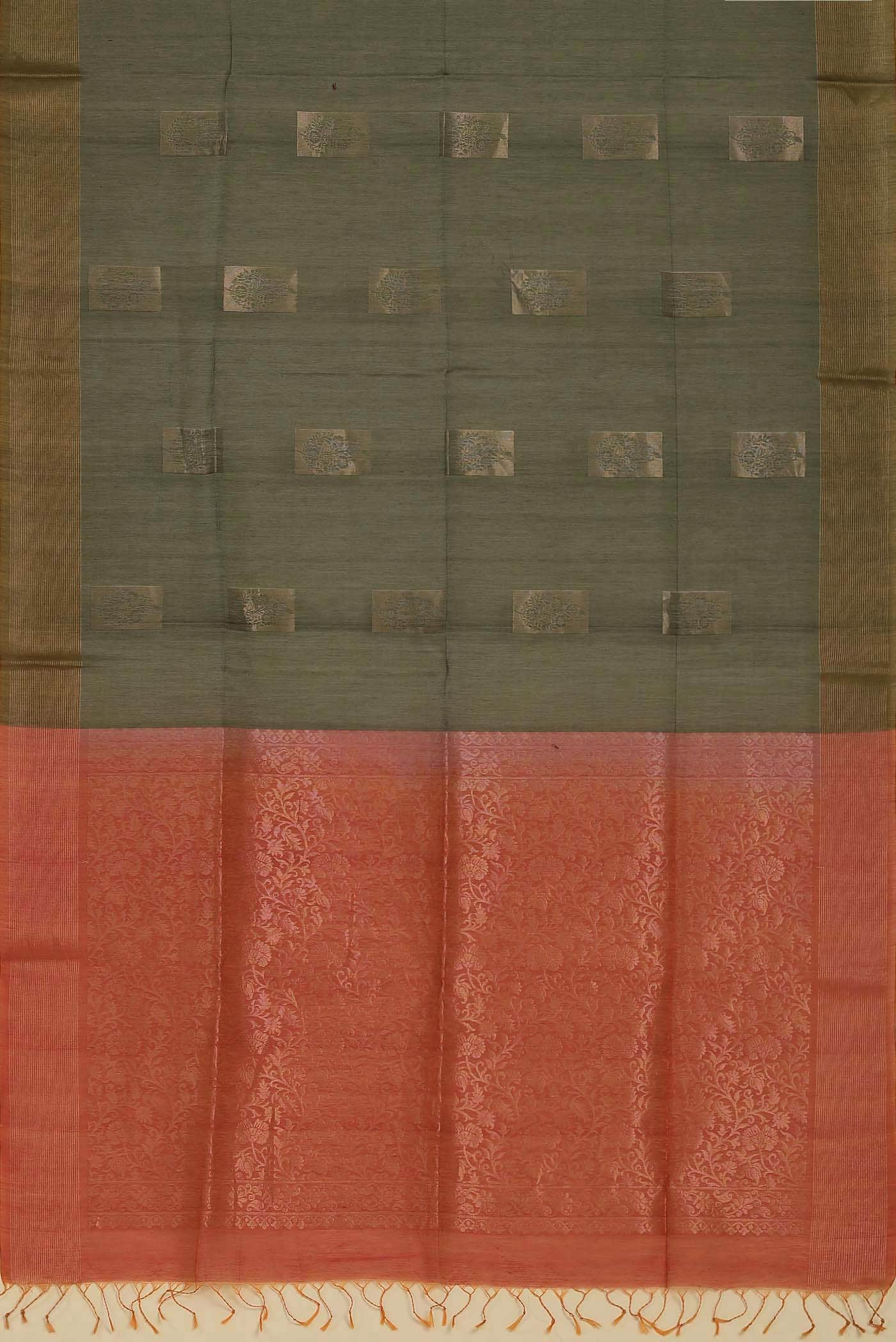 Grey Silk Cotton Saree