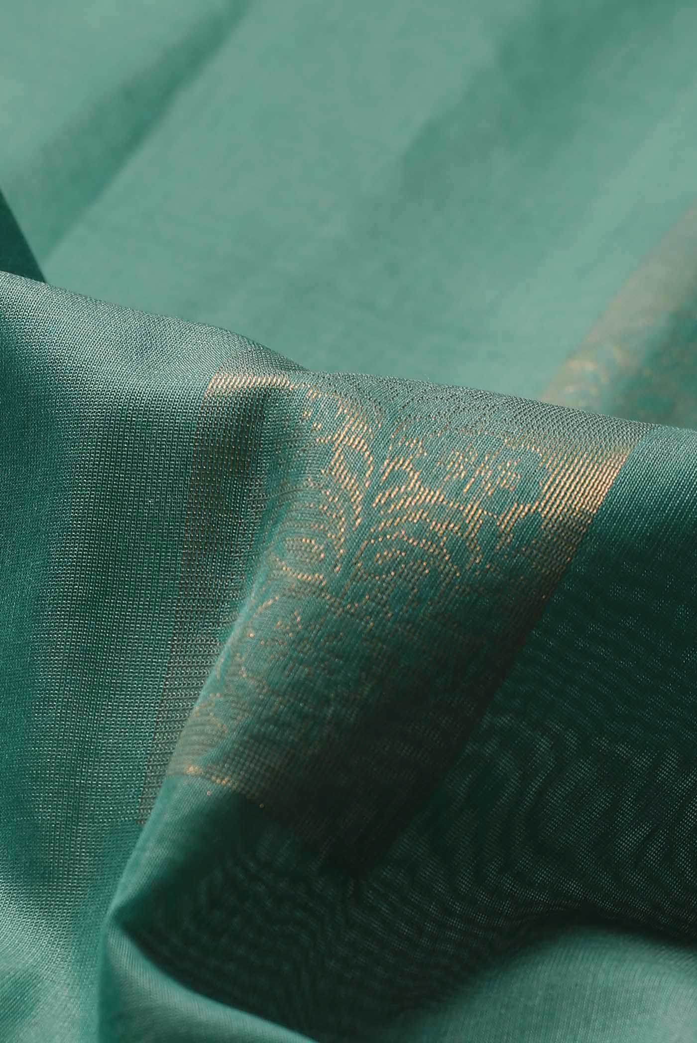 Turquoise Silk Cotton Saree