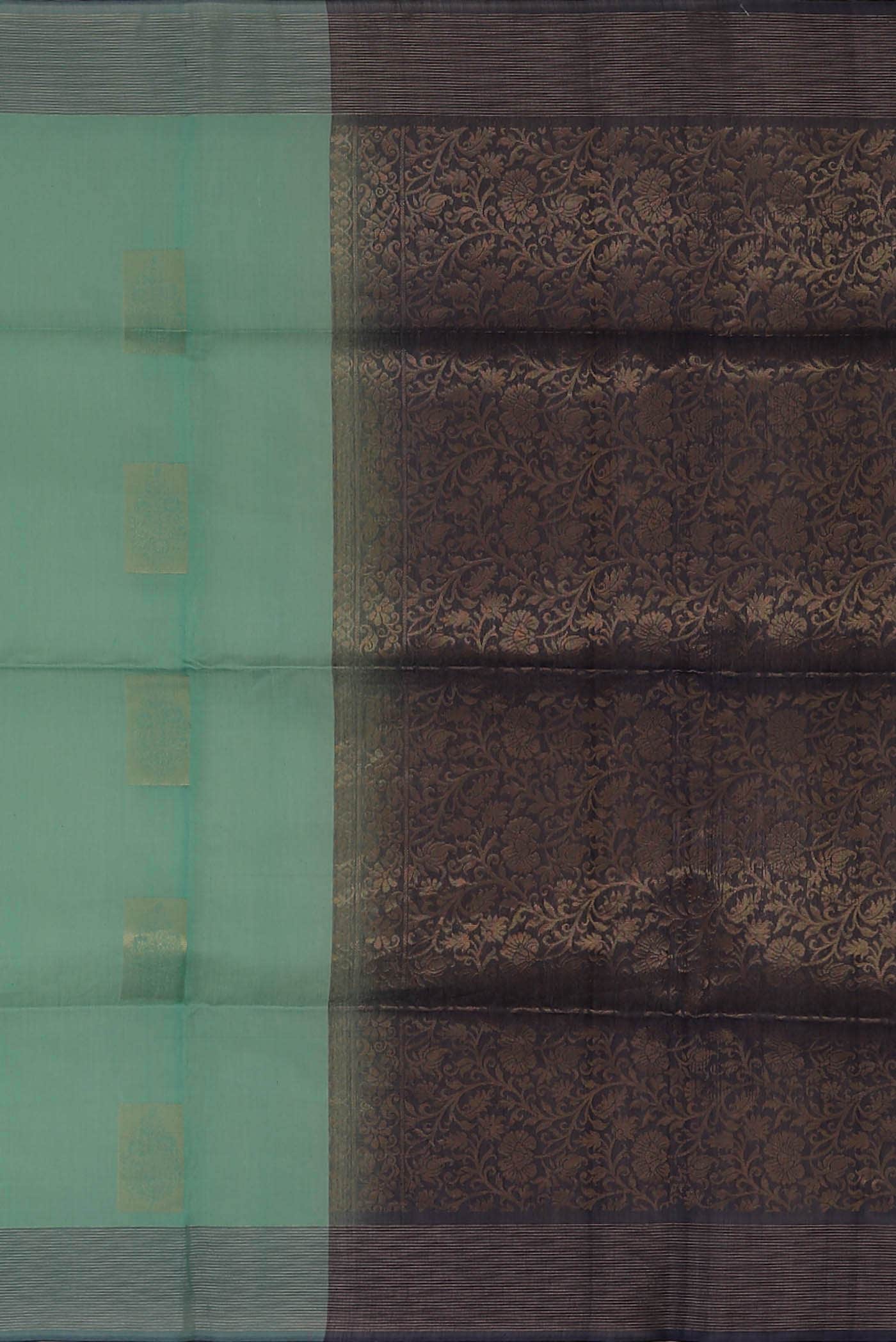 Turquoise Silk Cotton Saree