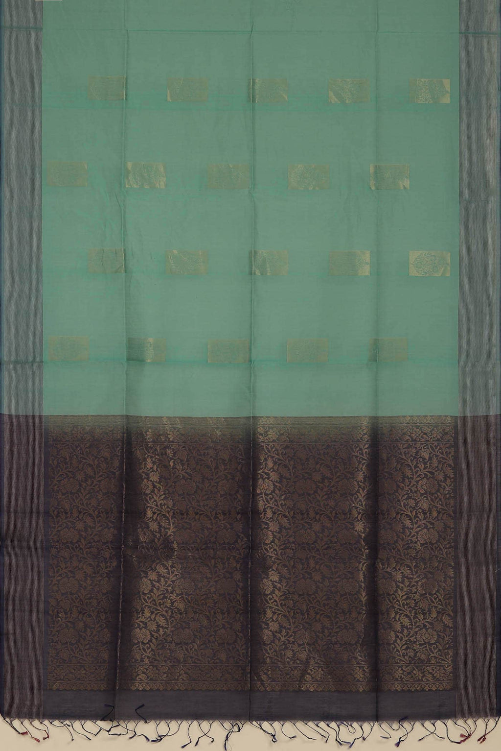 Turquoise Silk Cotton Saree