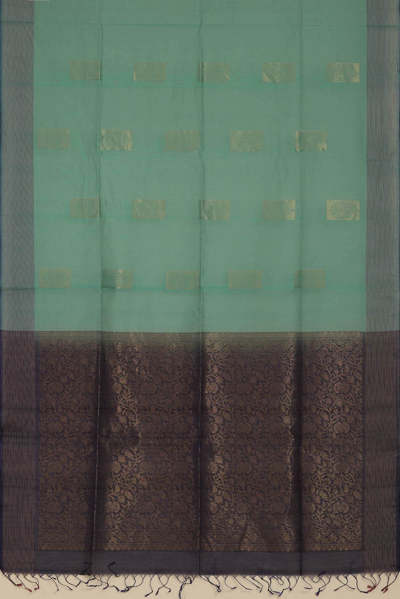 Turquoise Silk Cotton Saree