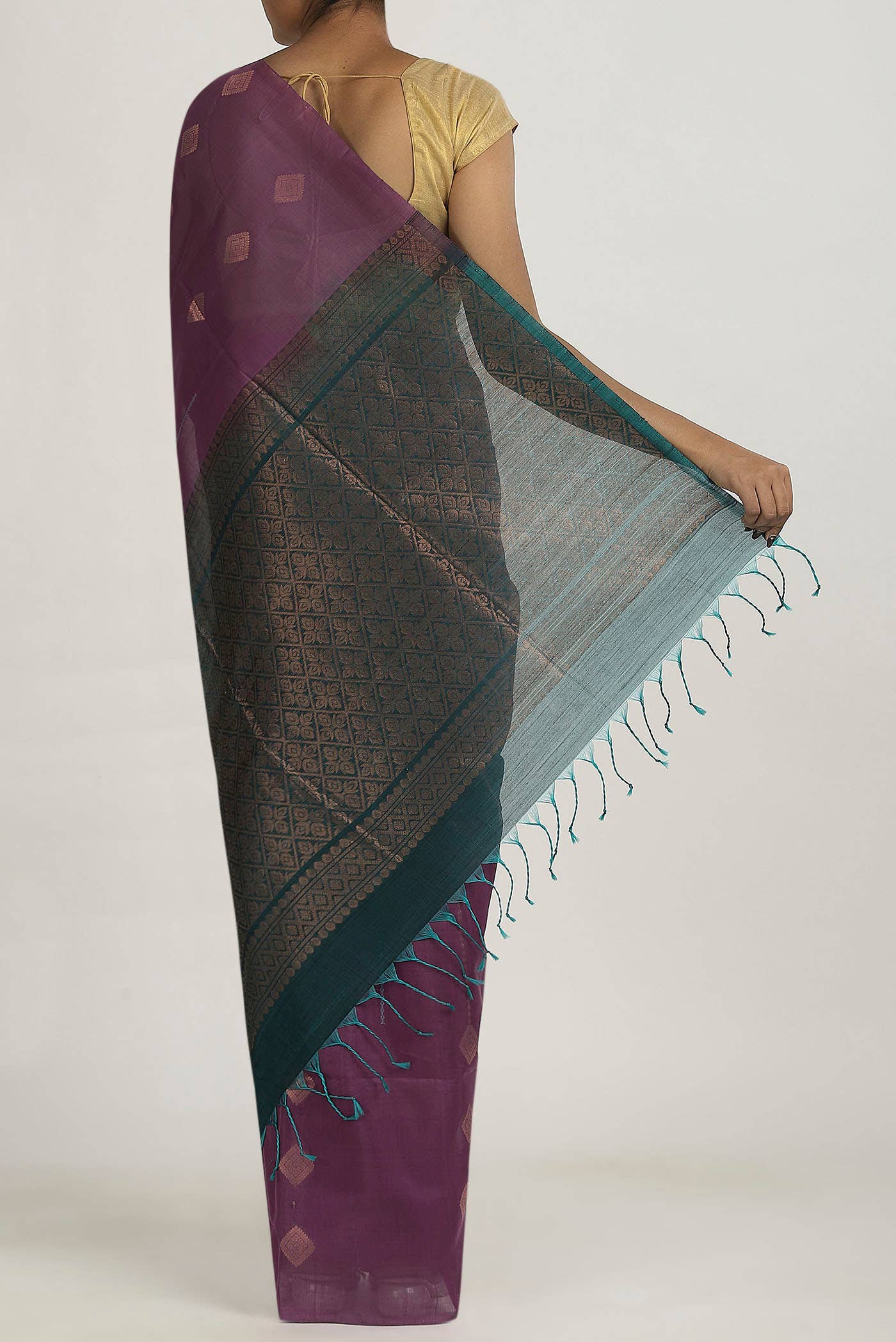 Lavender Silk Cotton Saree