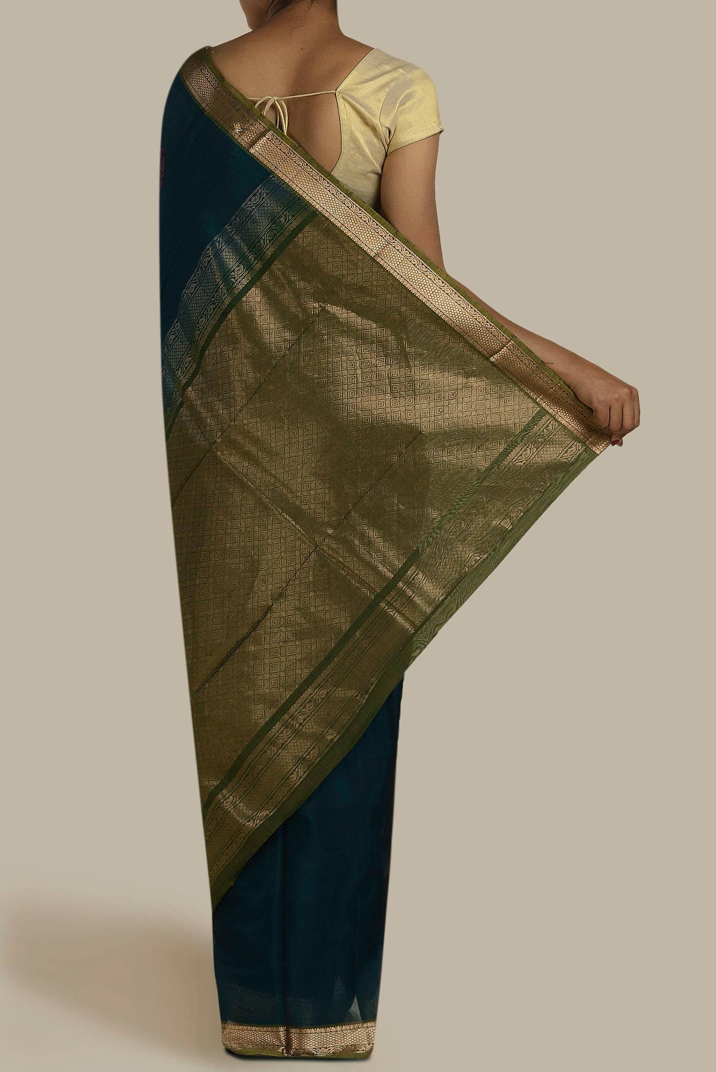 Blue Silk Cotton Saree