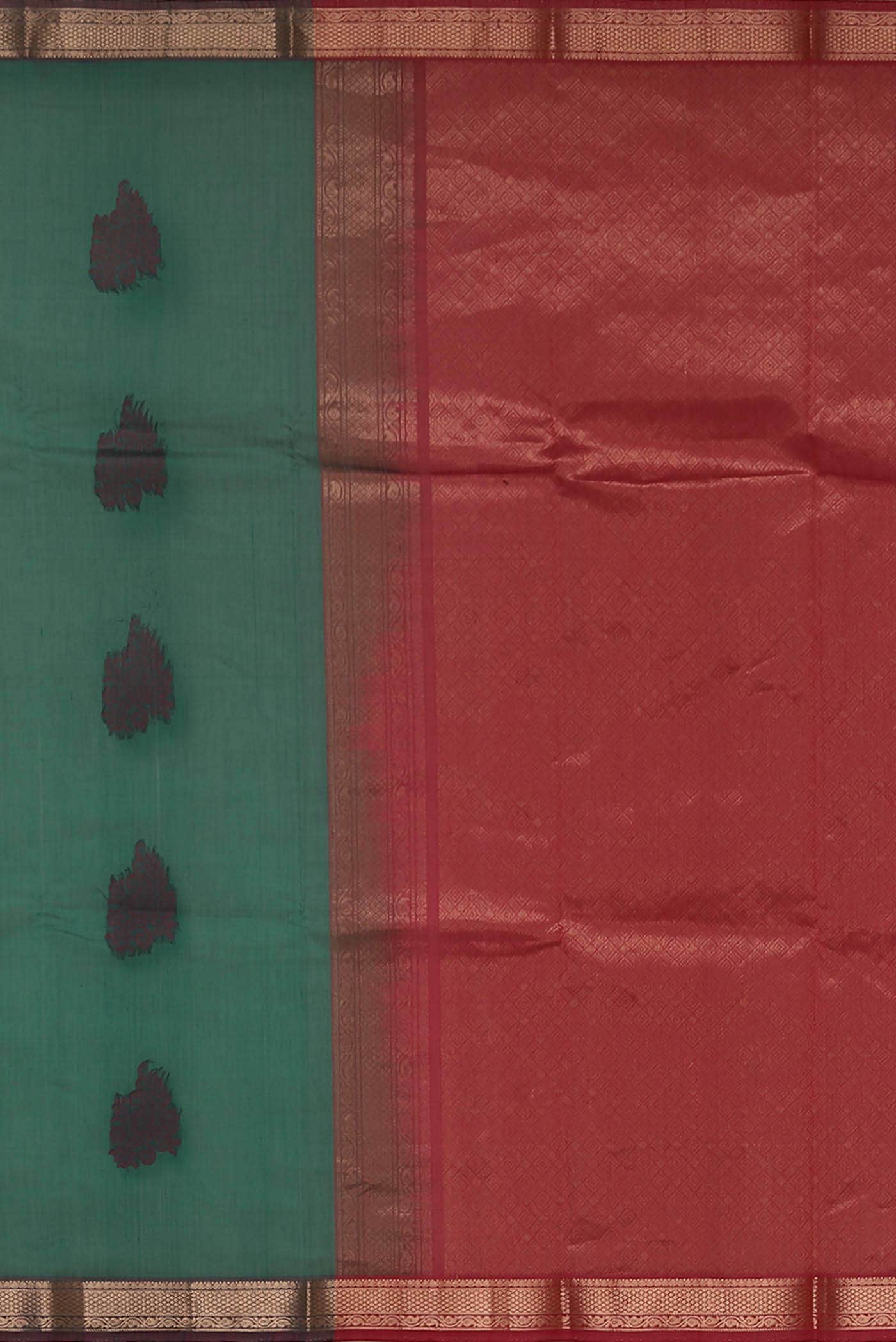 Teal Silk Cotton Saree