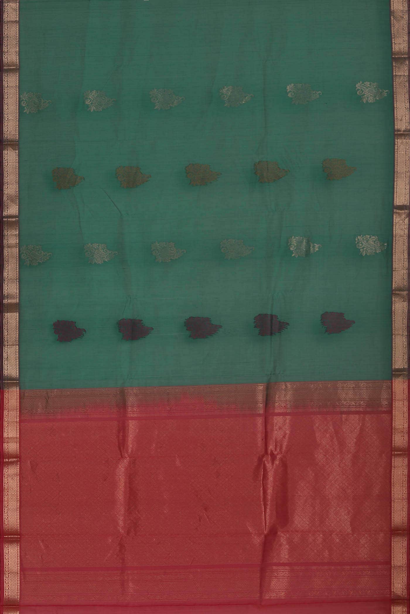 Teal Silk Cotton Saree