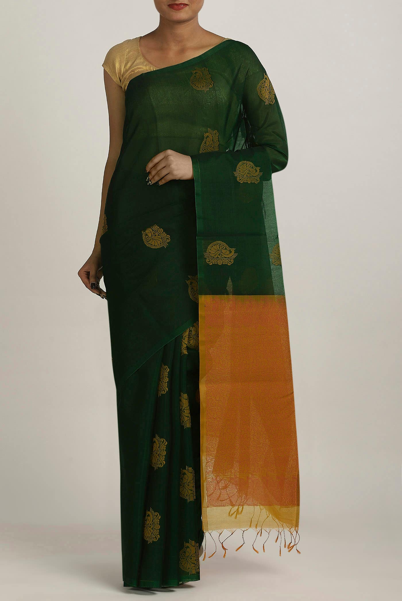 Green Silk Cotton Saree
