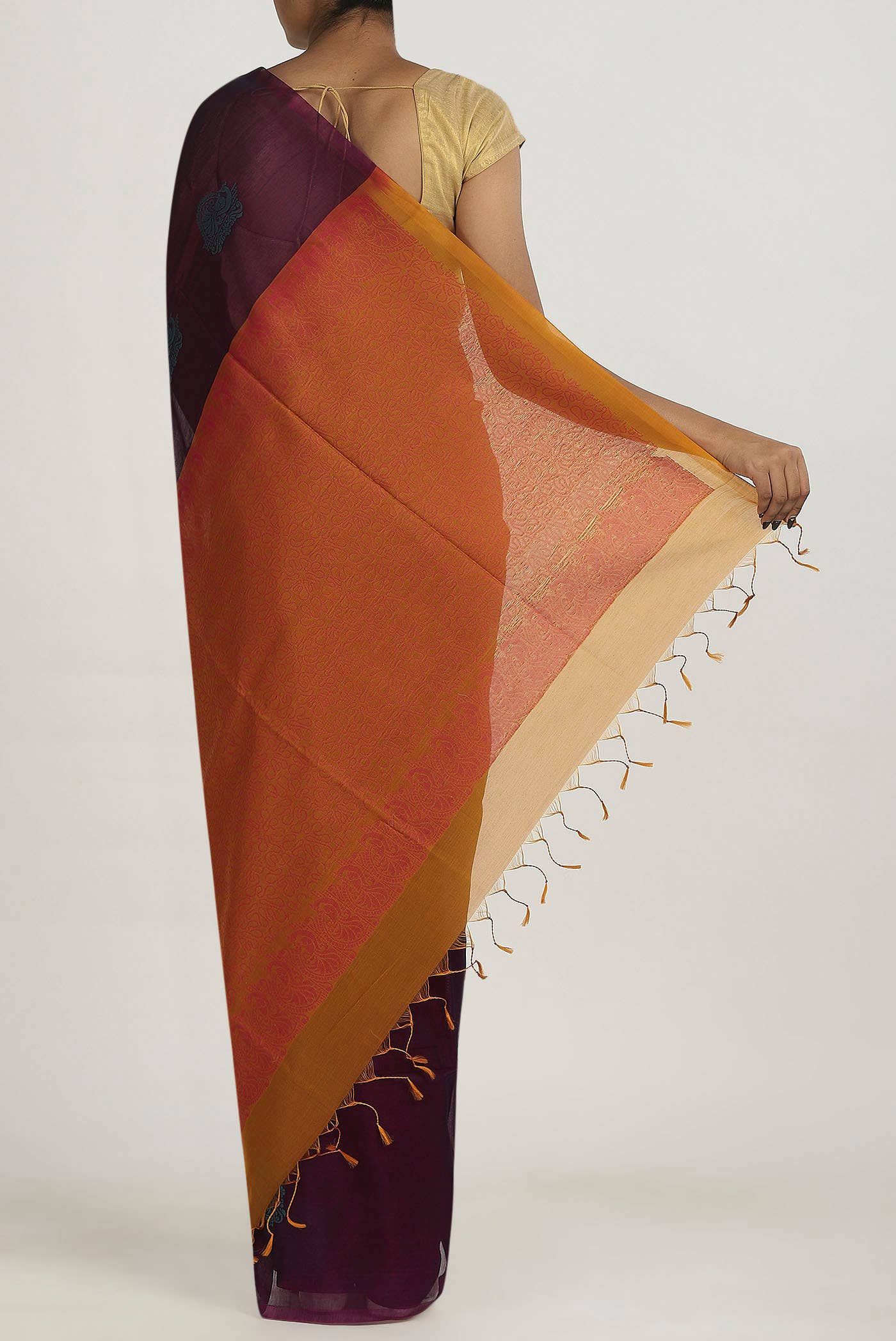 Purple Silk Cotton Saree
