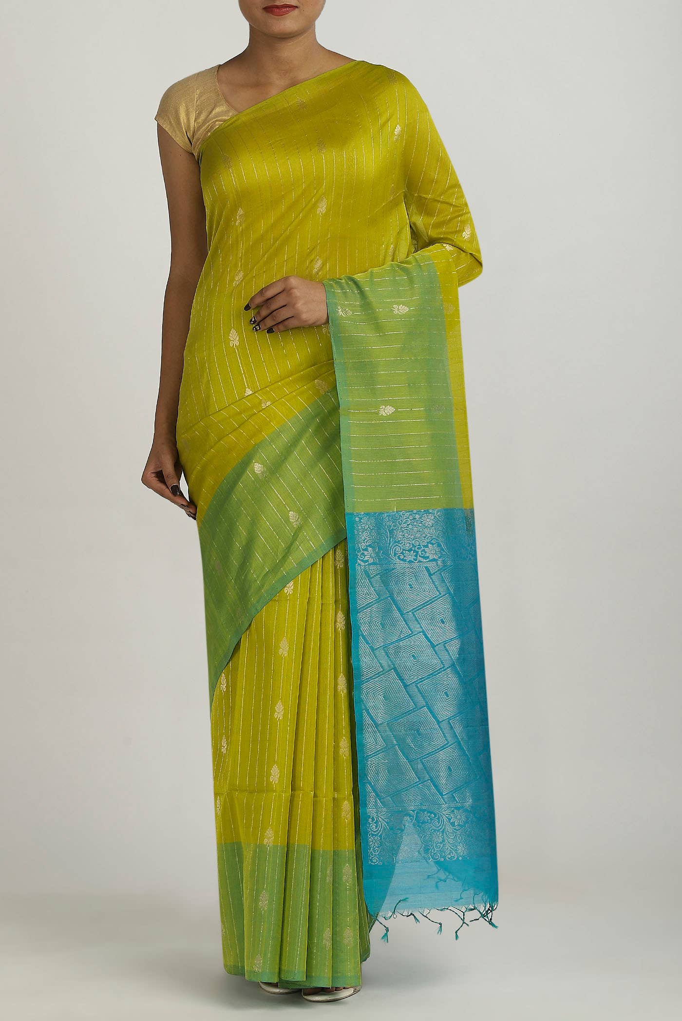Green Silk Cotton Saree