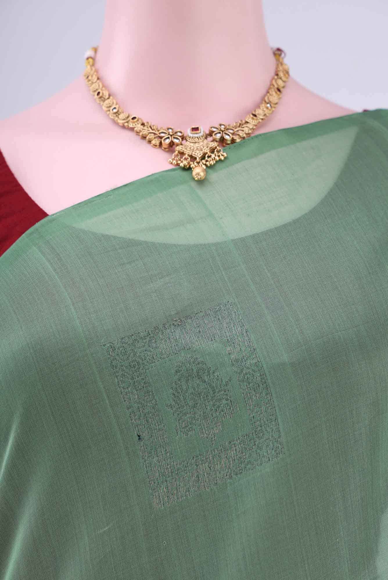 Sea Green Kora Cotton Saree