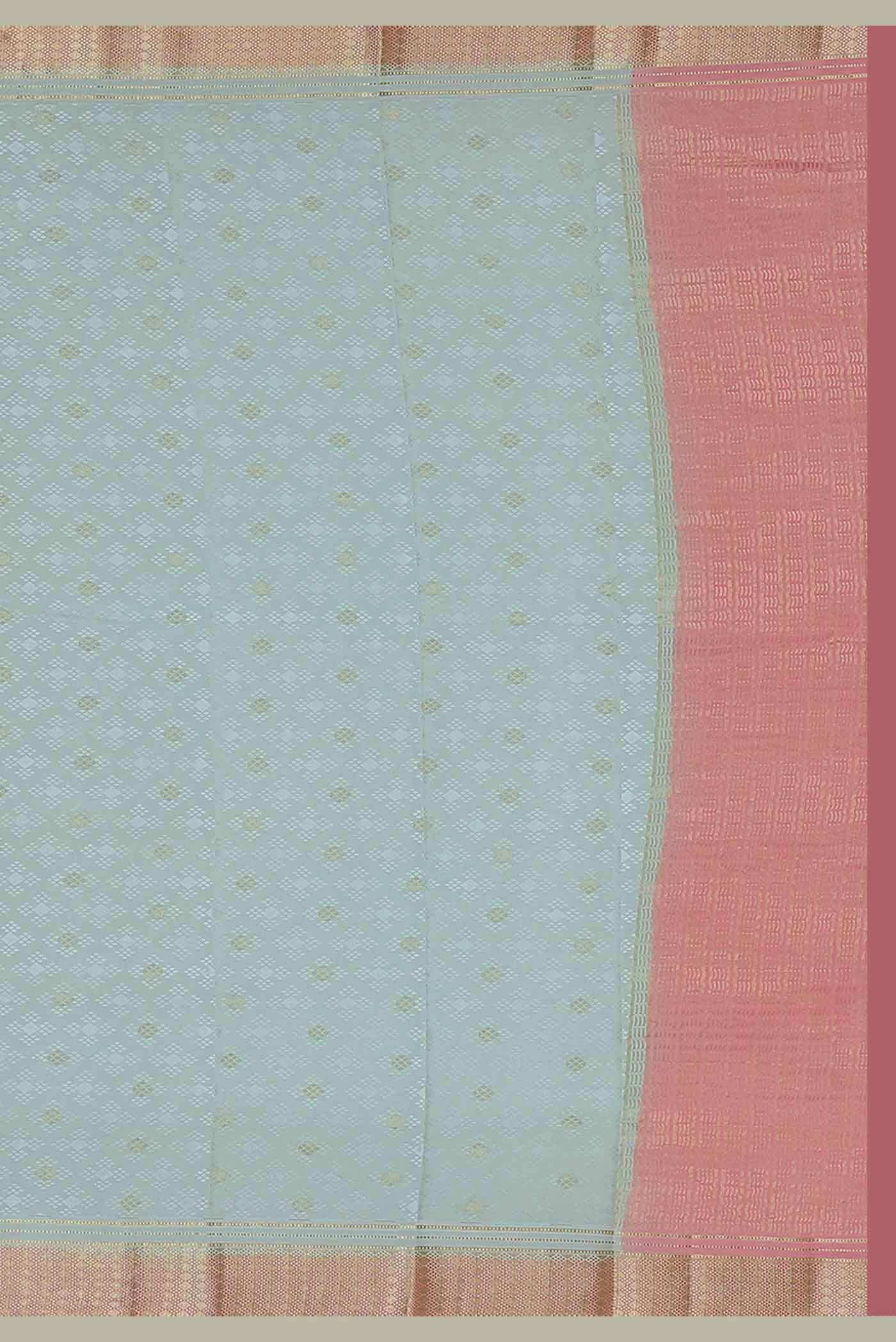 Light Blue Mysore Crepe Saree