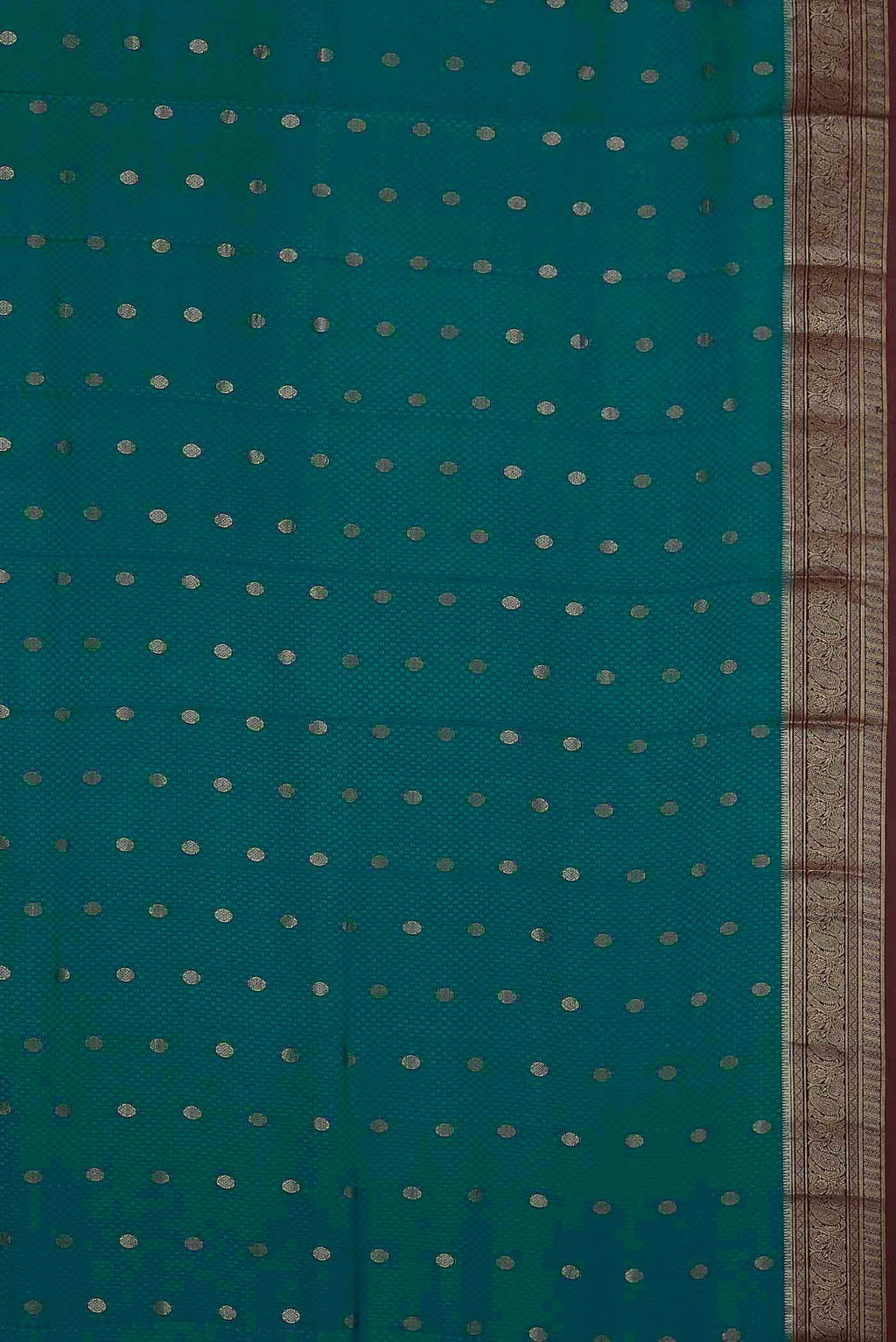 Blue Mysore Crepe Saree