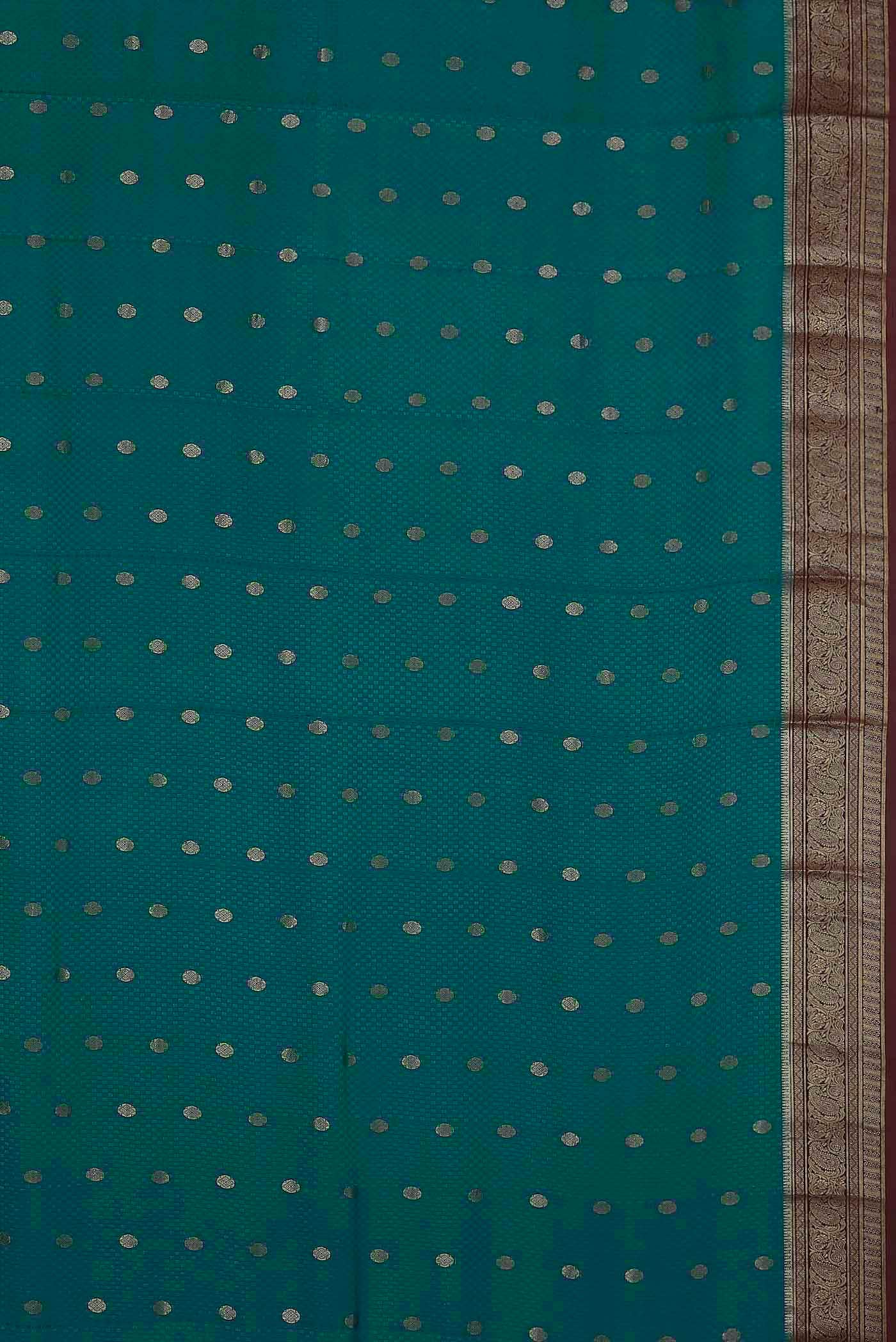 Blue Mysore Crepe Saree