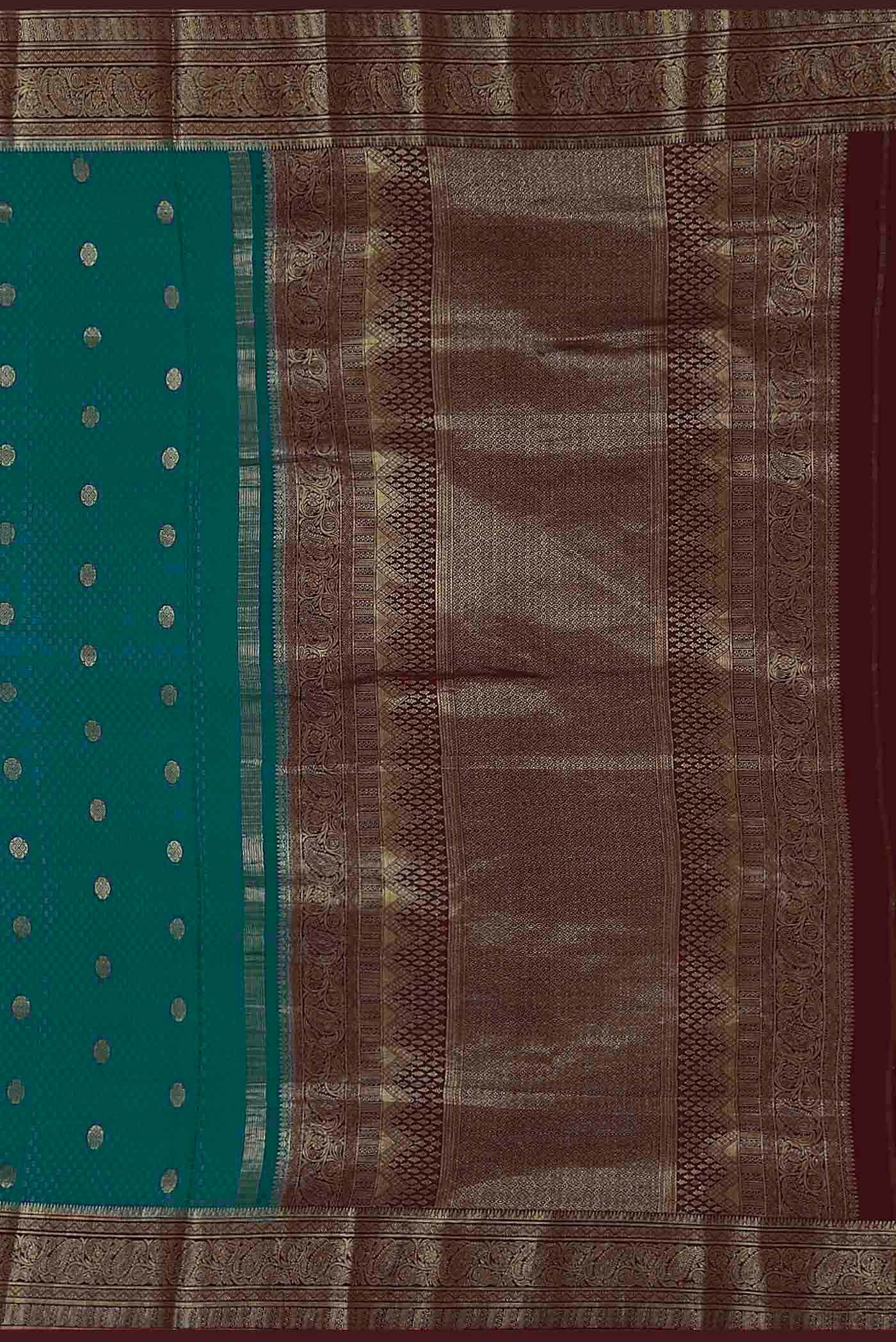 Blue Mysore Crepe Saree
