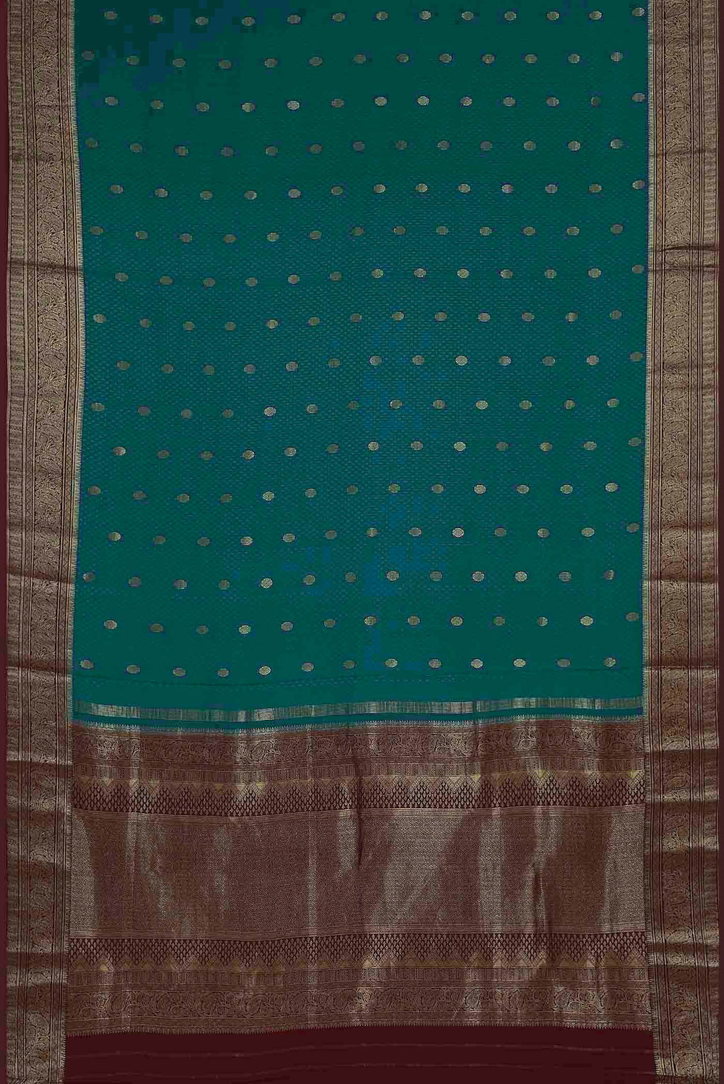 Blue Mysore Crepe Saree