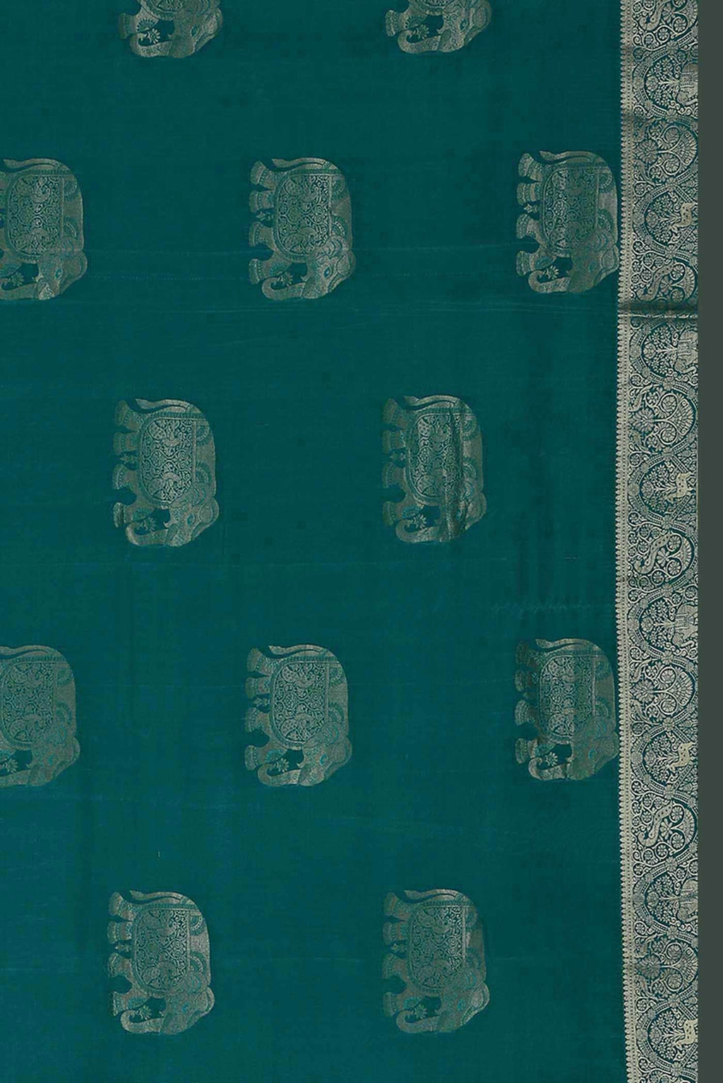 Blue Mysore Crepe Saree