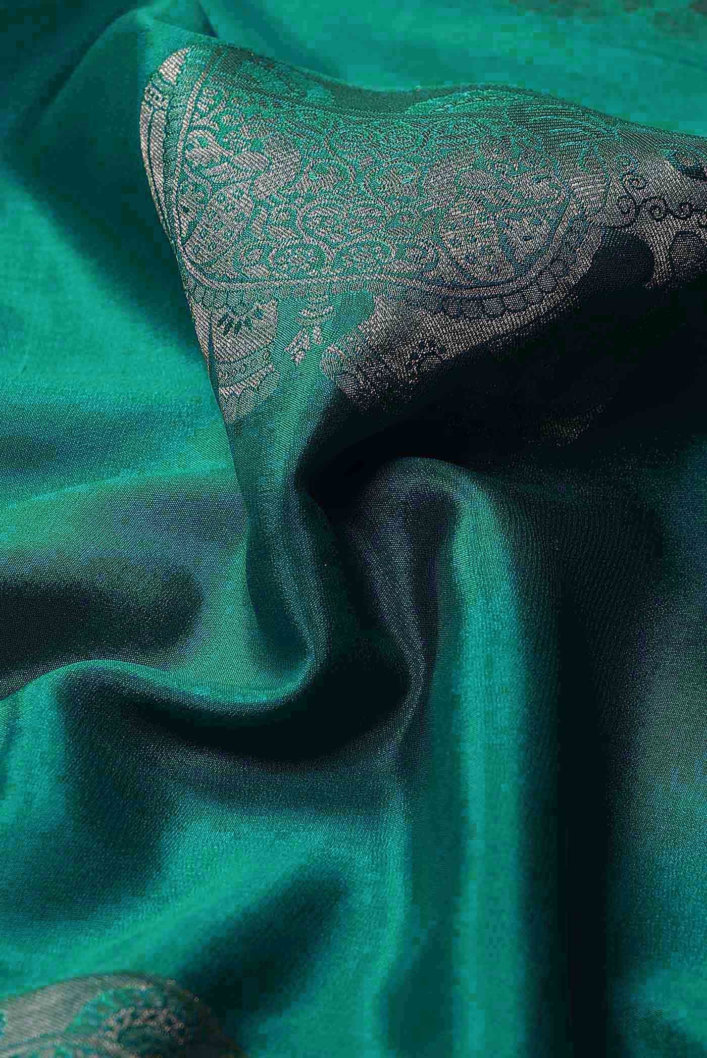Blue Mysore Crepe Saree