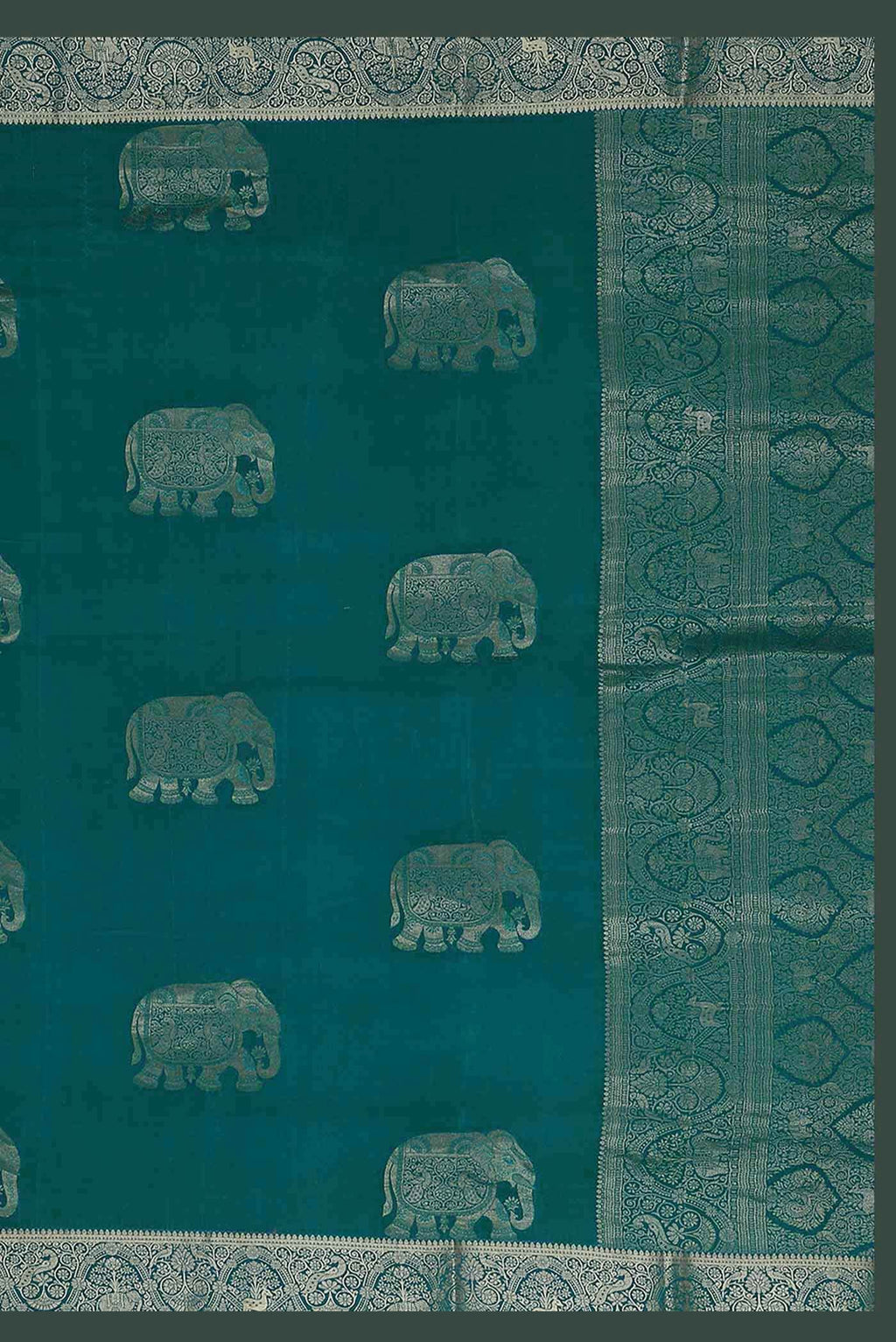 Blue Mysore Crepe Saree