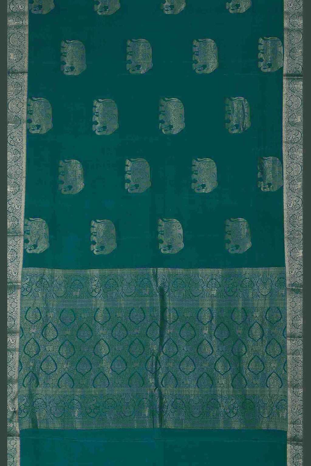 Blue Mysore Crepe Saree