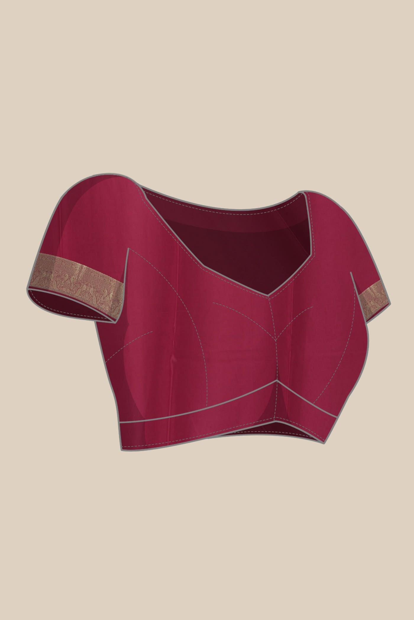 Maroon Mysore Crepe Saree