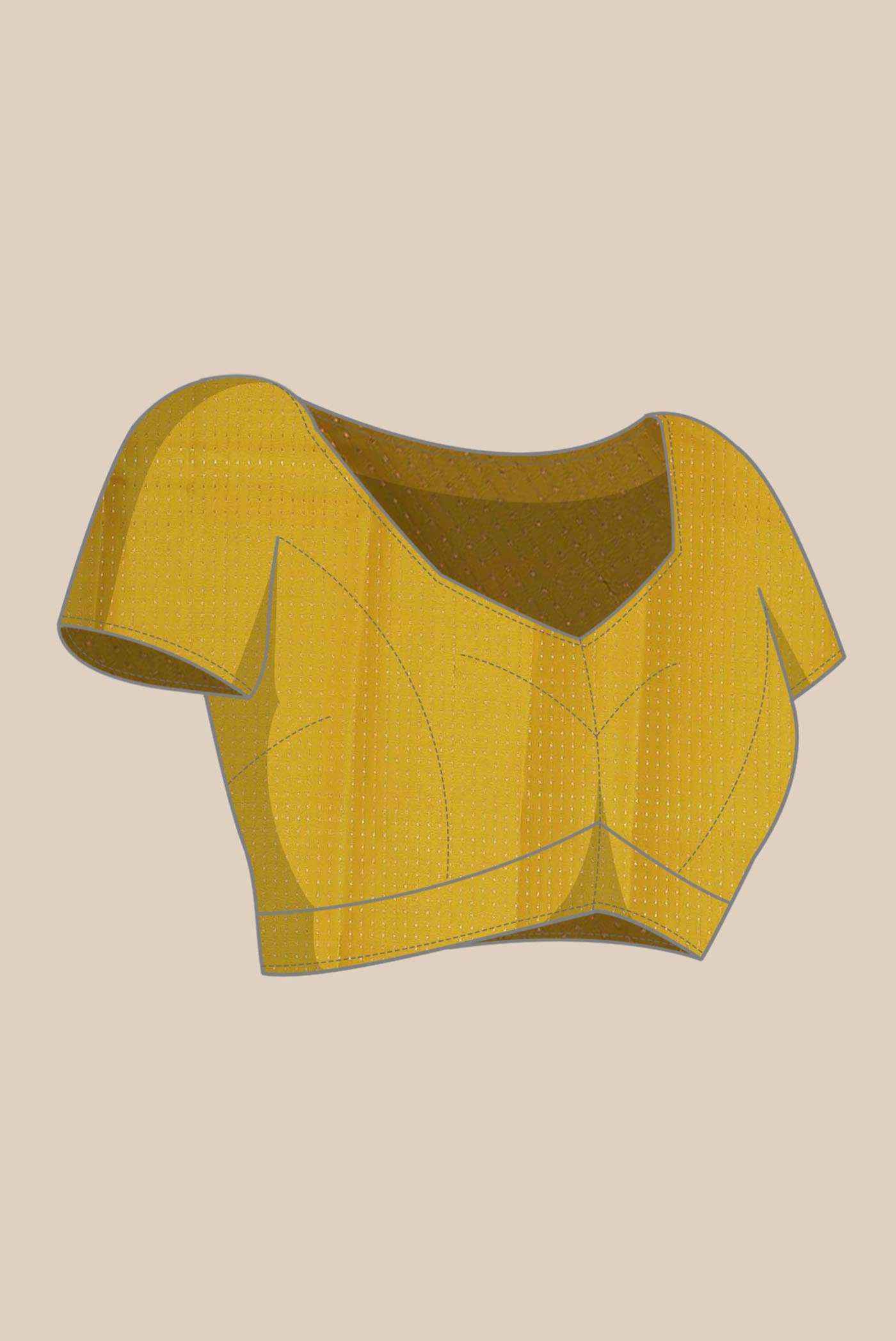 Yellow Mysore Crepe Saree