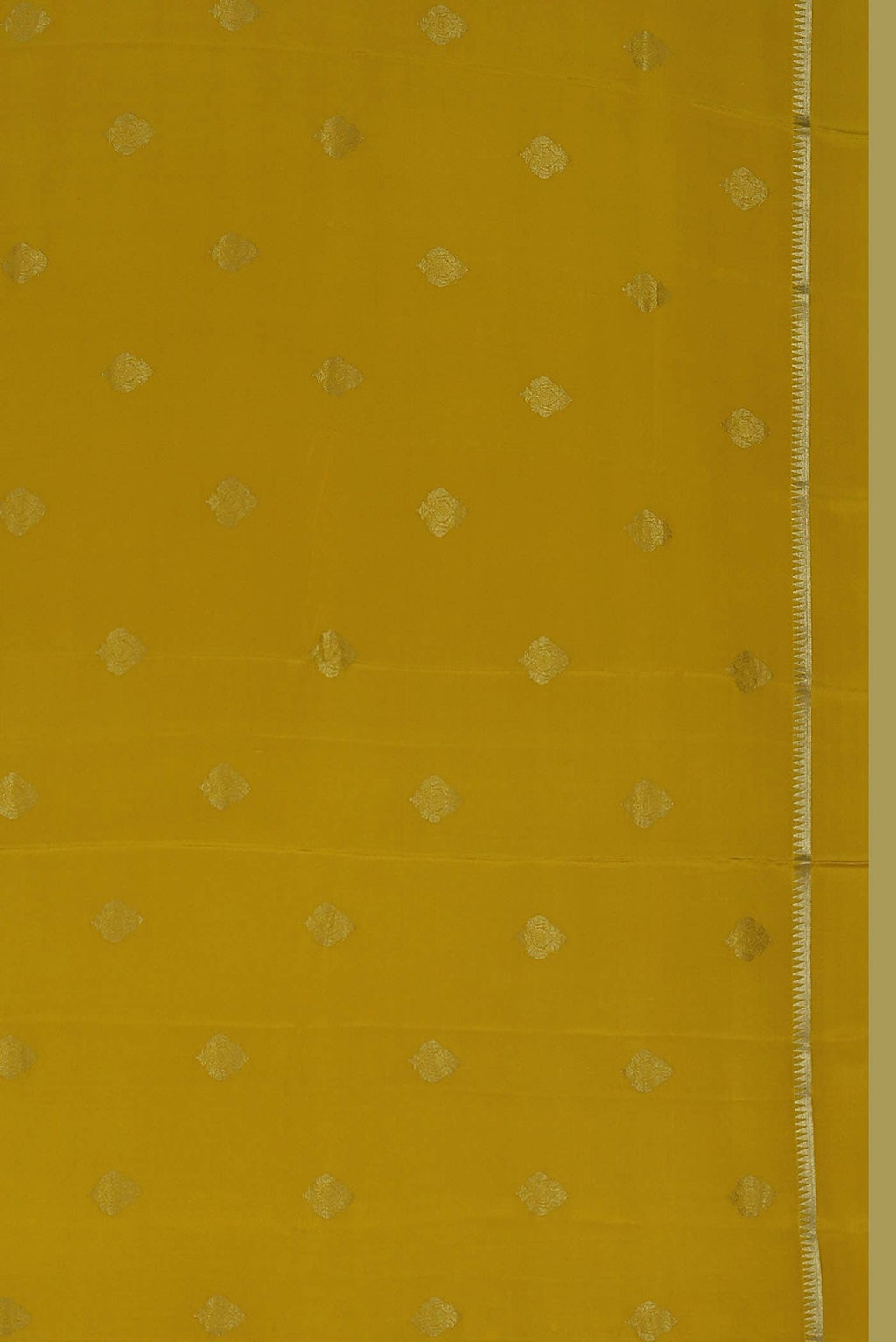 Yellow Mysore Crepe Saree