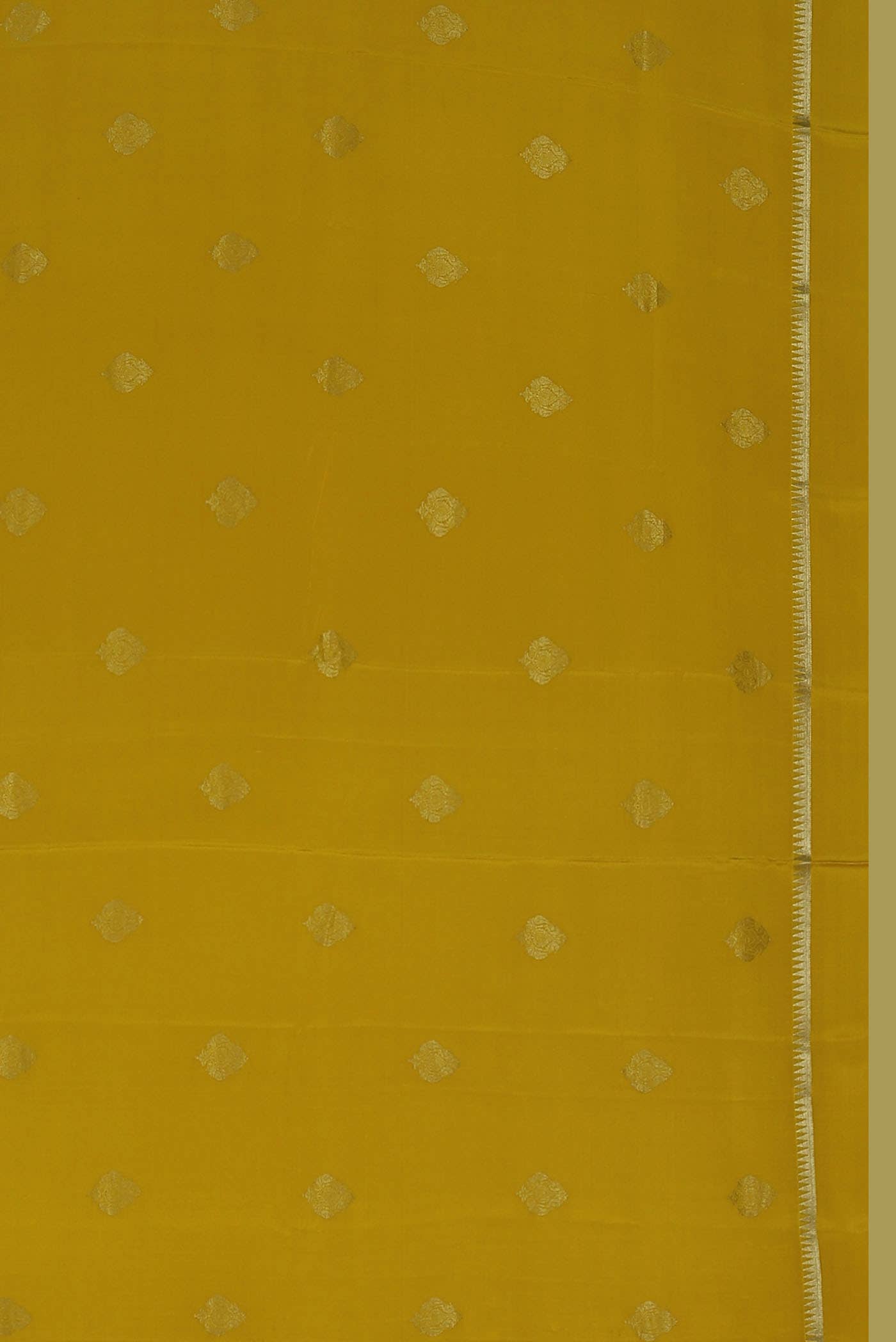 Yellow Mysore Crepe Saree