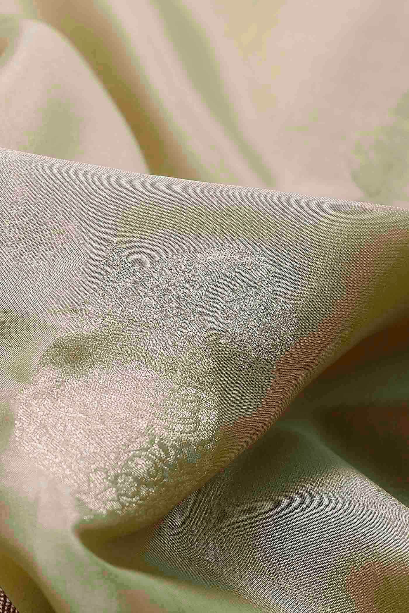 Beige Mysore Crepe Saree