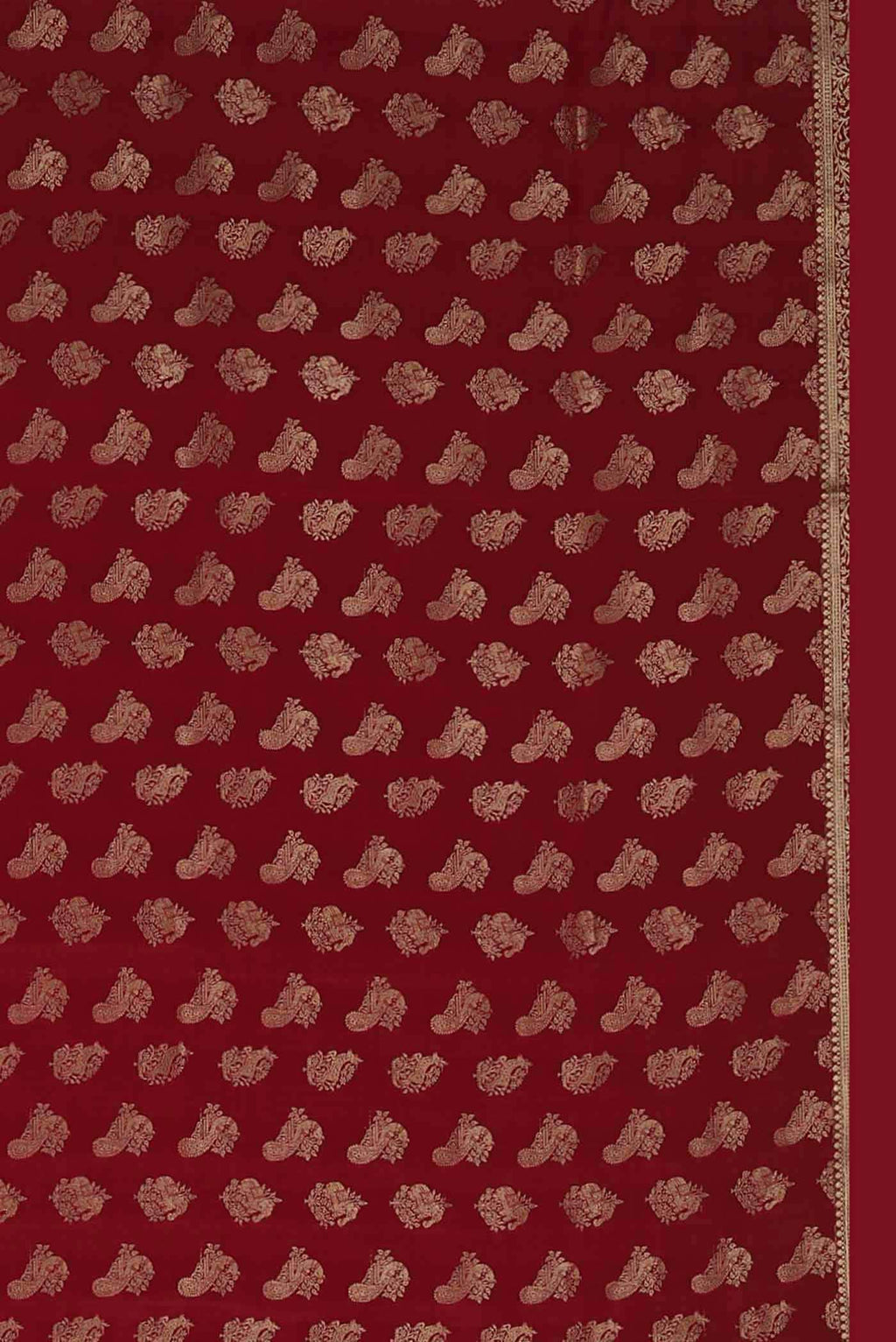 Red Mysore Crepe Saree