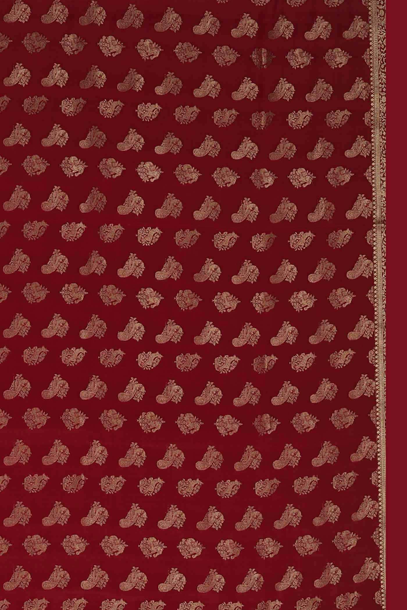 Red Mysore Crepe Saree