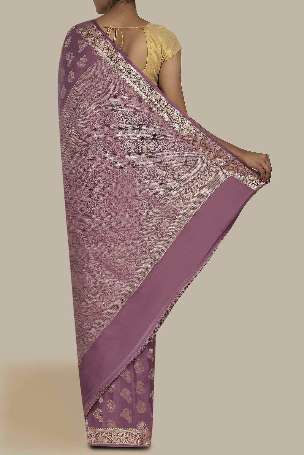 Lavender Mysore Crepe Saree