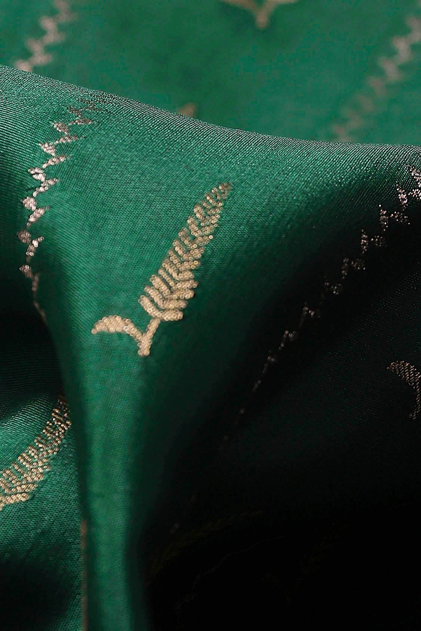 Green Mysore Crepe Saree