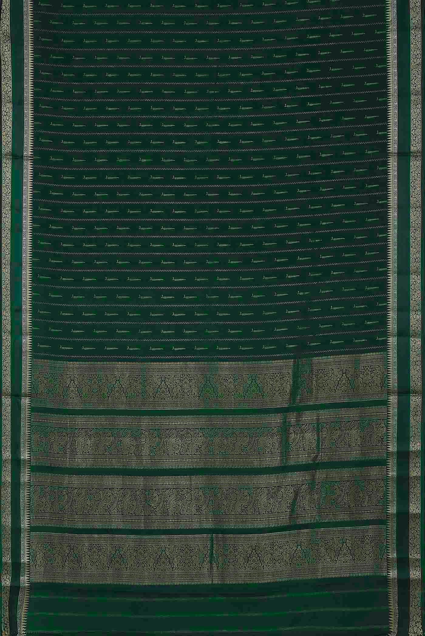 Green Mysore Crepe Saree
