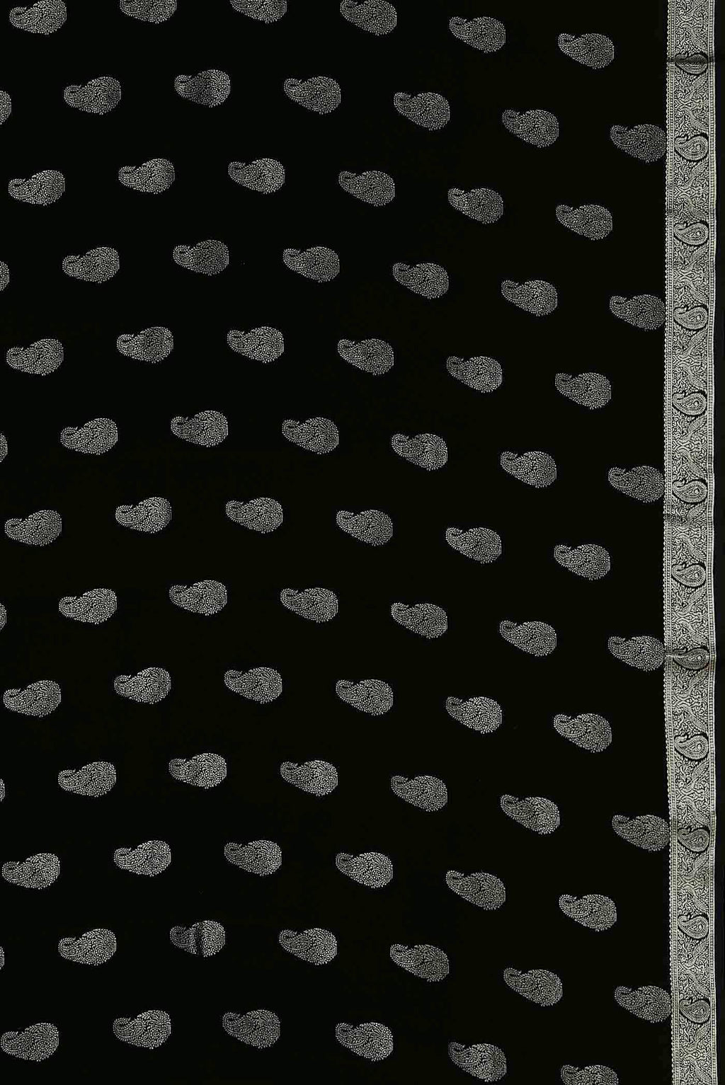 Black Mysore Crepe Saree