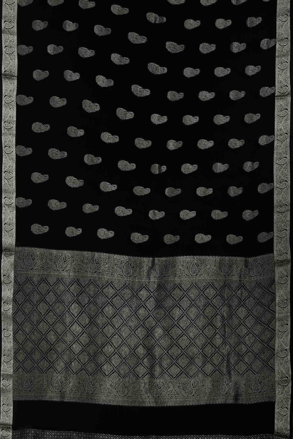 Black Mysore Crepe Saree