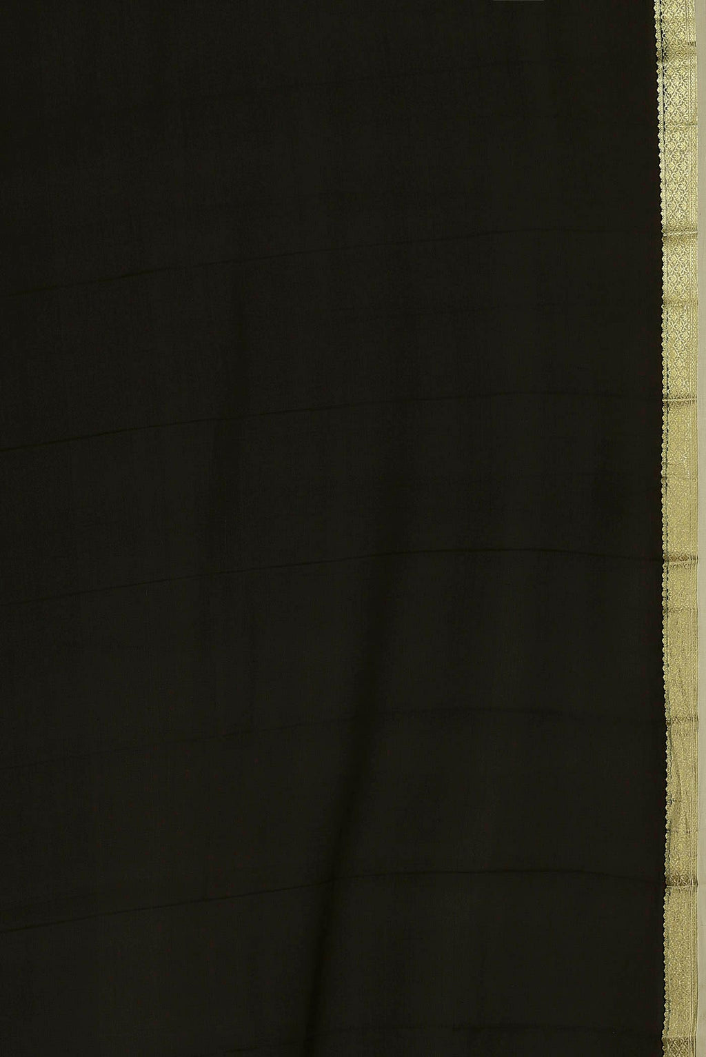 Black Mysore Crepe Saree