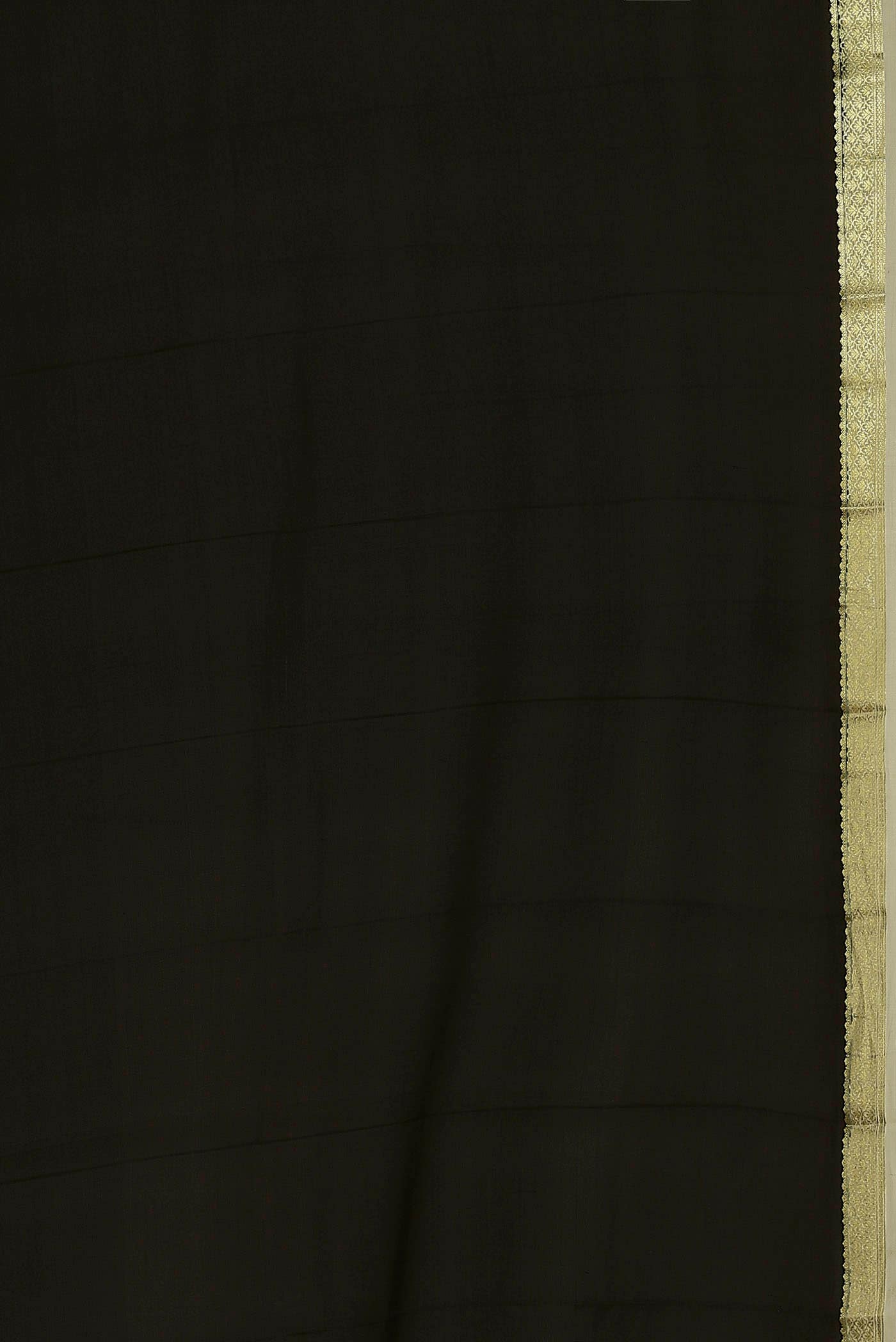 Black Mysore Crepe Saree