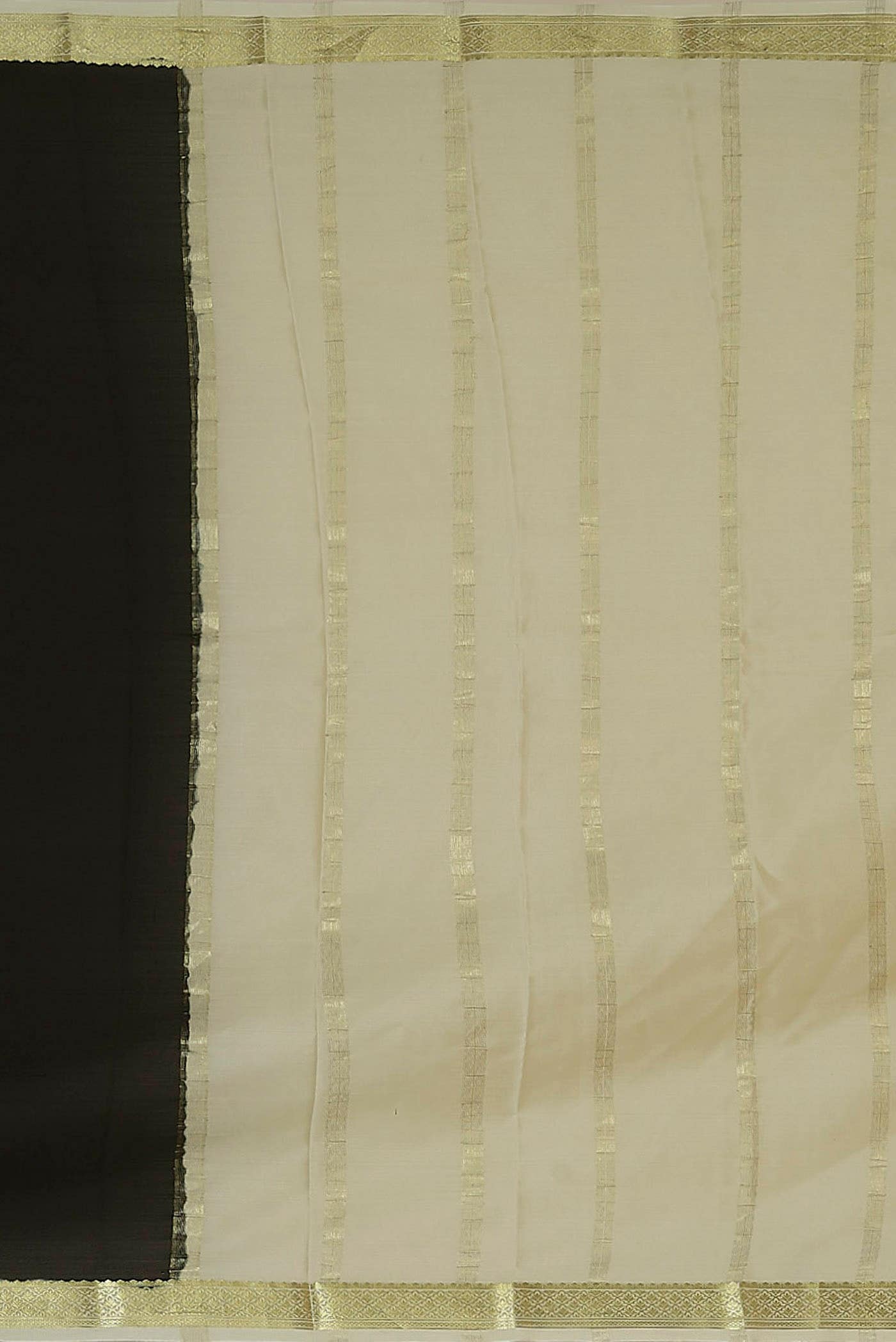 Black Mysore Crepe Saree