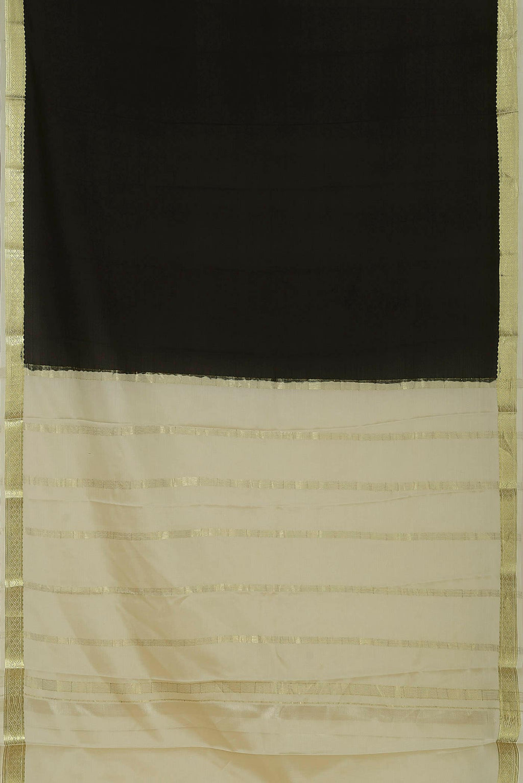 Black Mysore Crepe Saree
