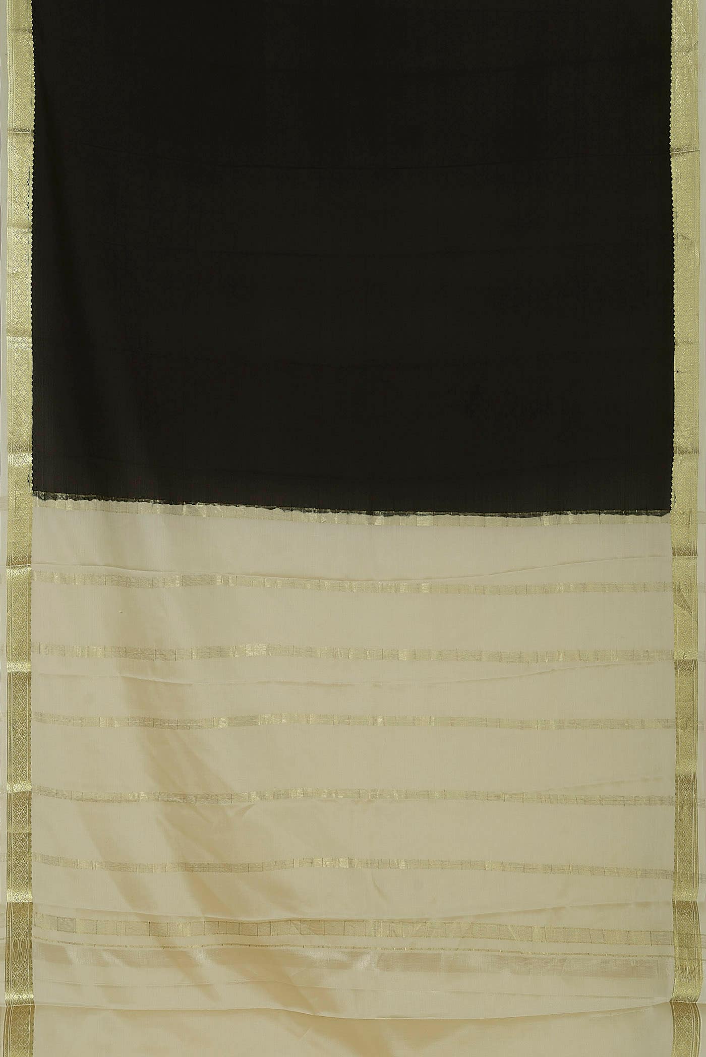Black Mysore Crepe Saree