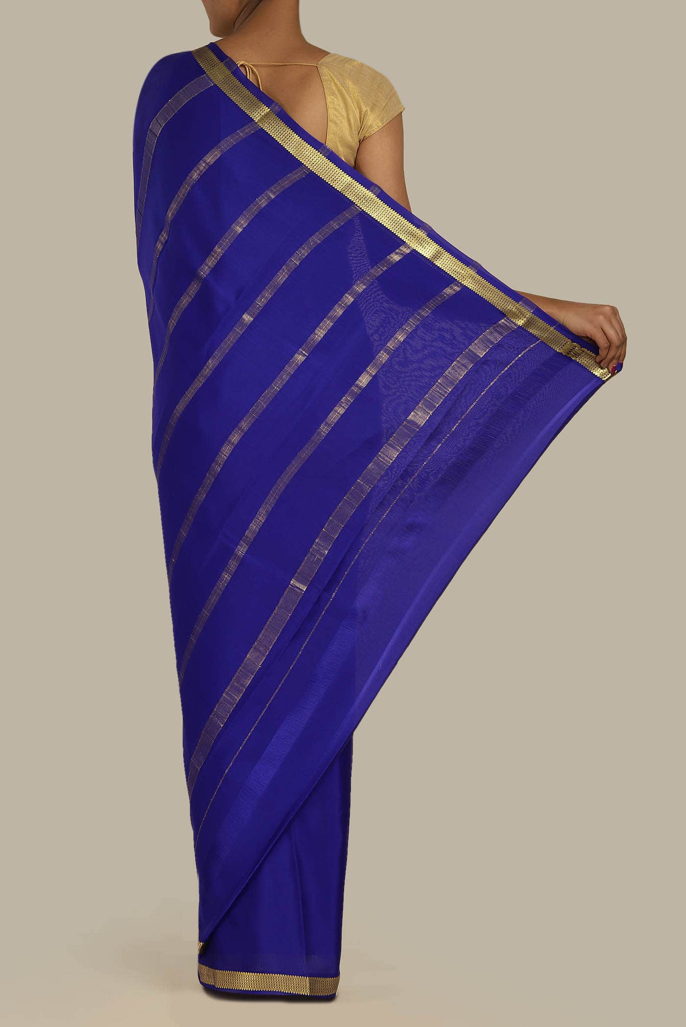 Royal Blue Mysore Crepe Saree